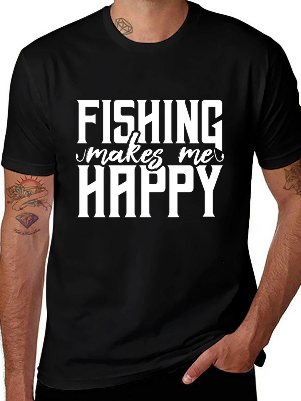 Fishing Makes Me Happy T-Shirt