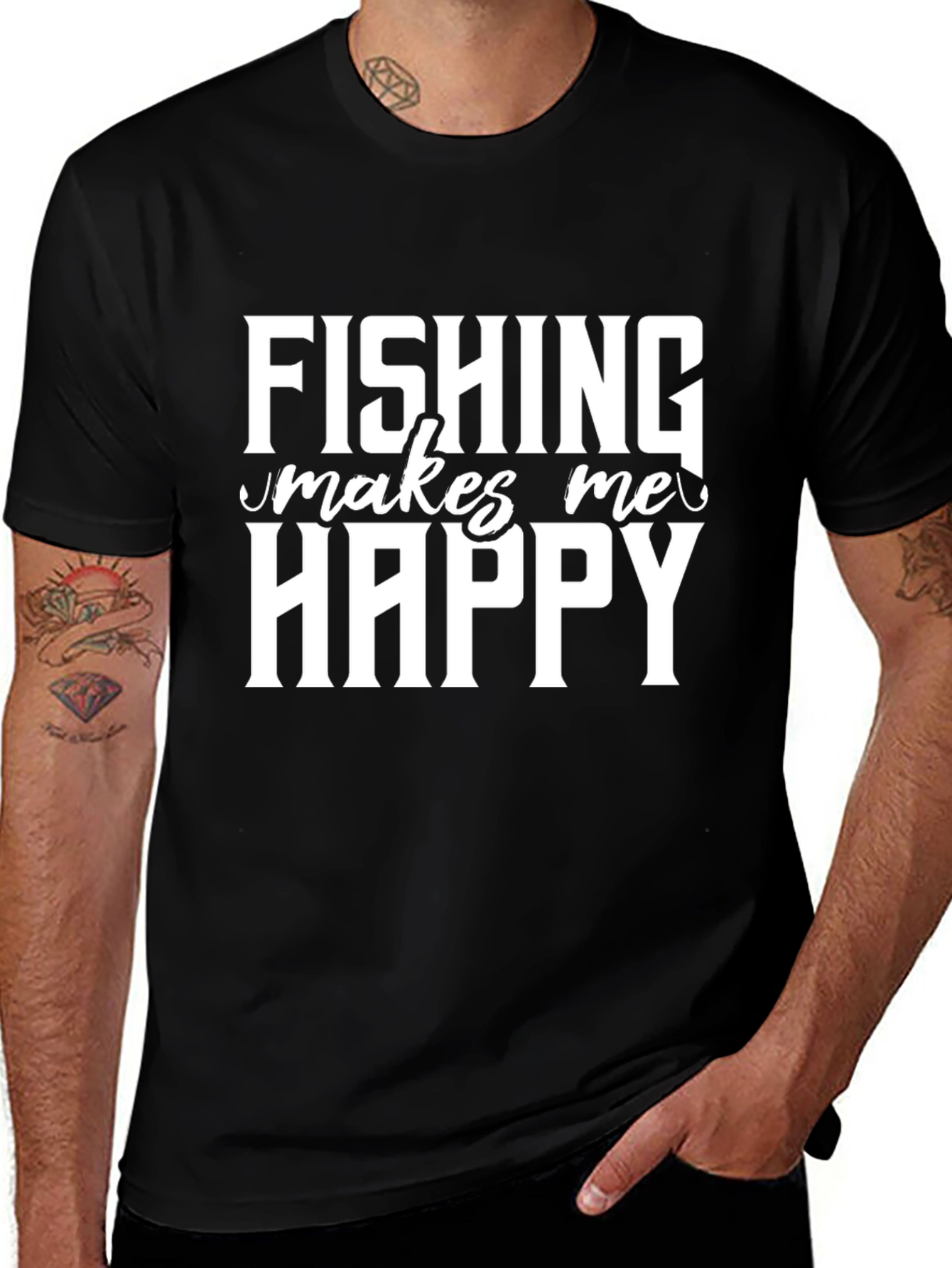 Fishing Makes Me Happy T-Shirt