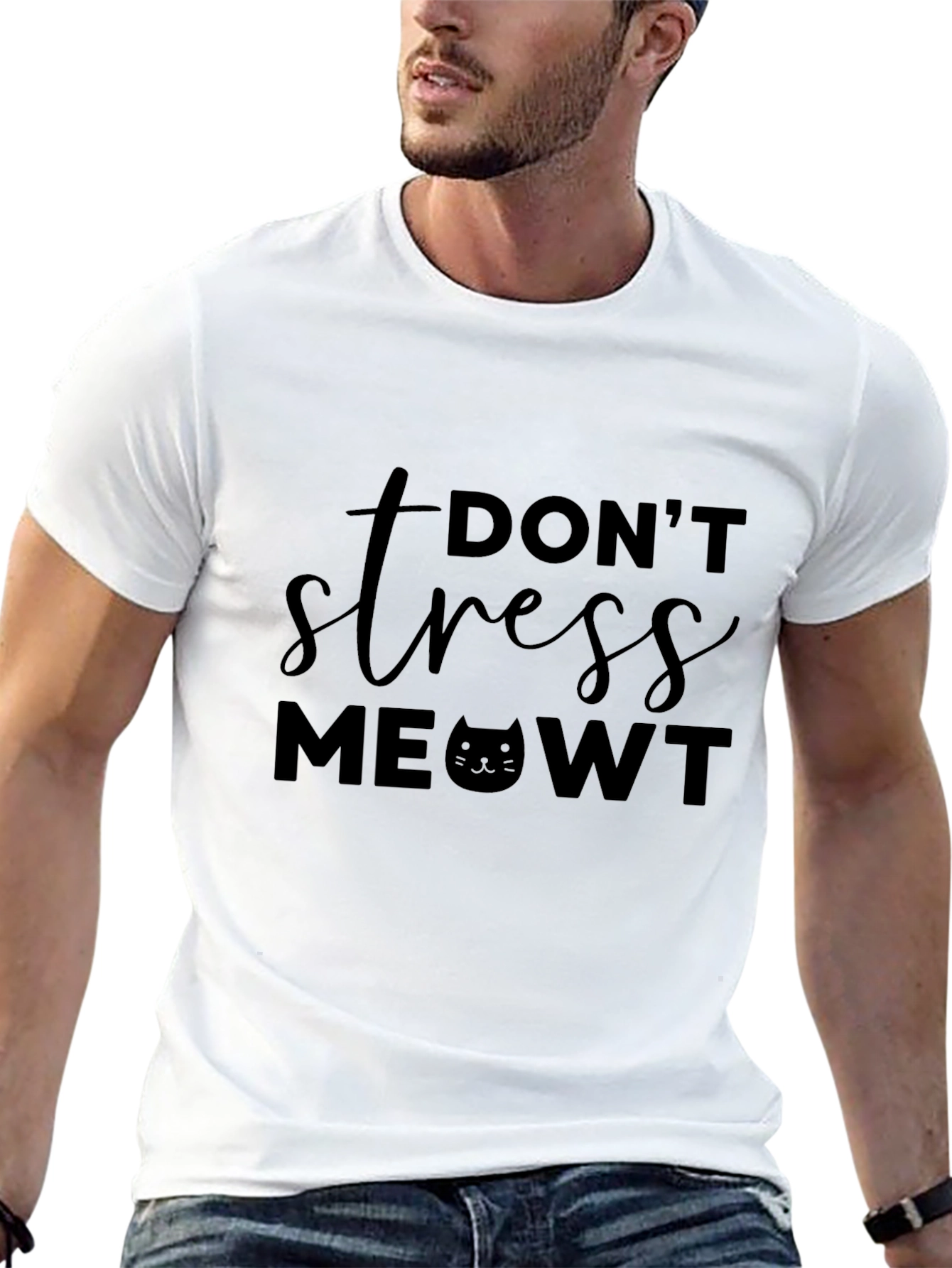 Dont Stress MEOWT T-Shirt Funny Cat Lover Tee