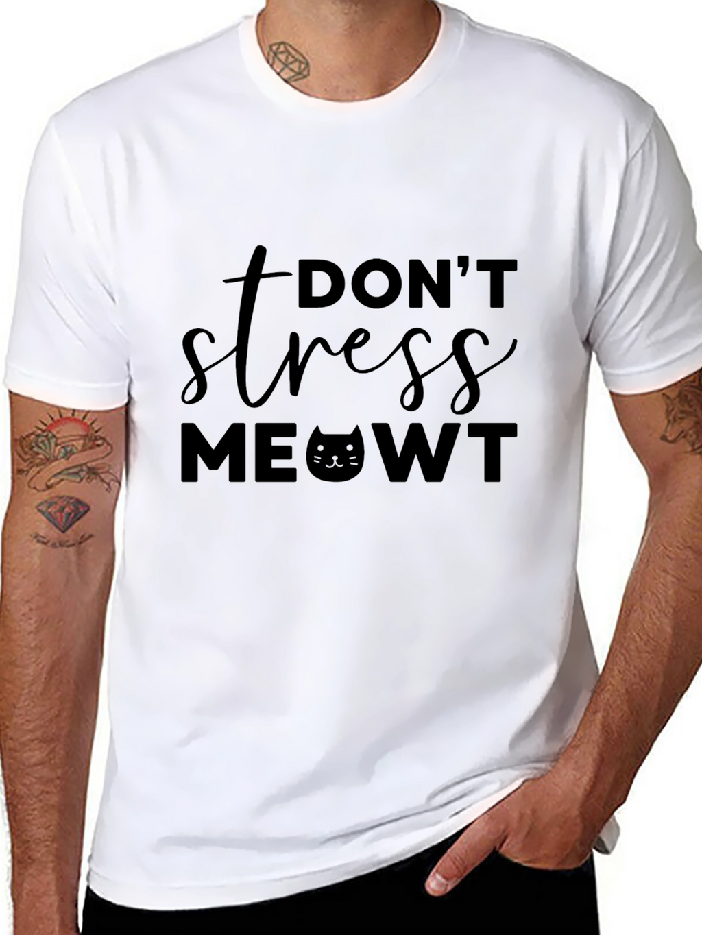 Dont Stress MEOWT T-Shirt Funny Cat Lover Tee