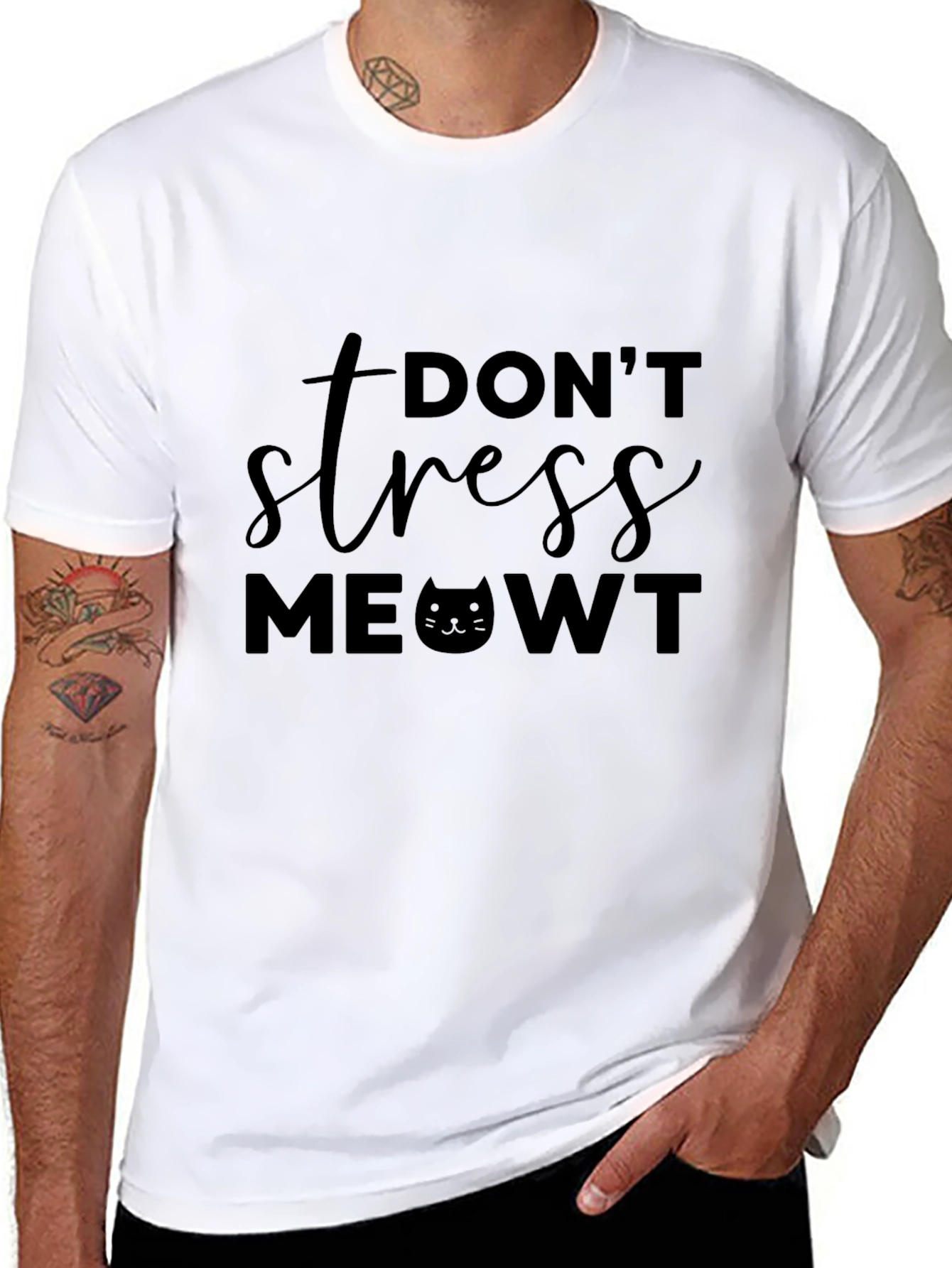 Dont Stress MEOWT T-Shirt Funny Cat Lover Tee