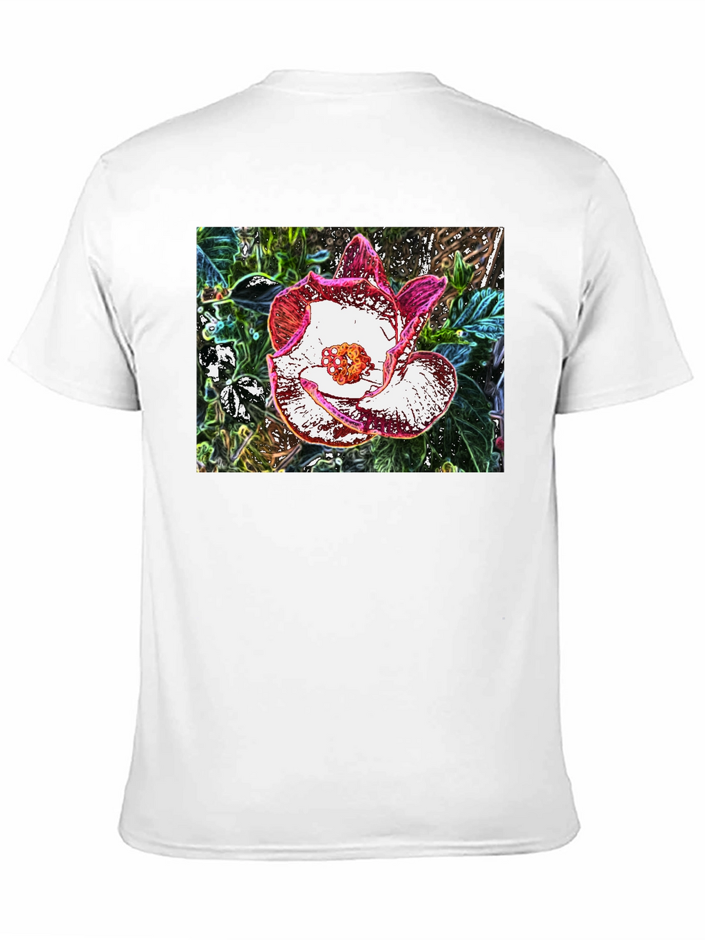 Floral Graphic Black T-Shirt - Artistic Flower Print