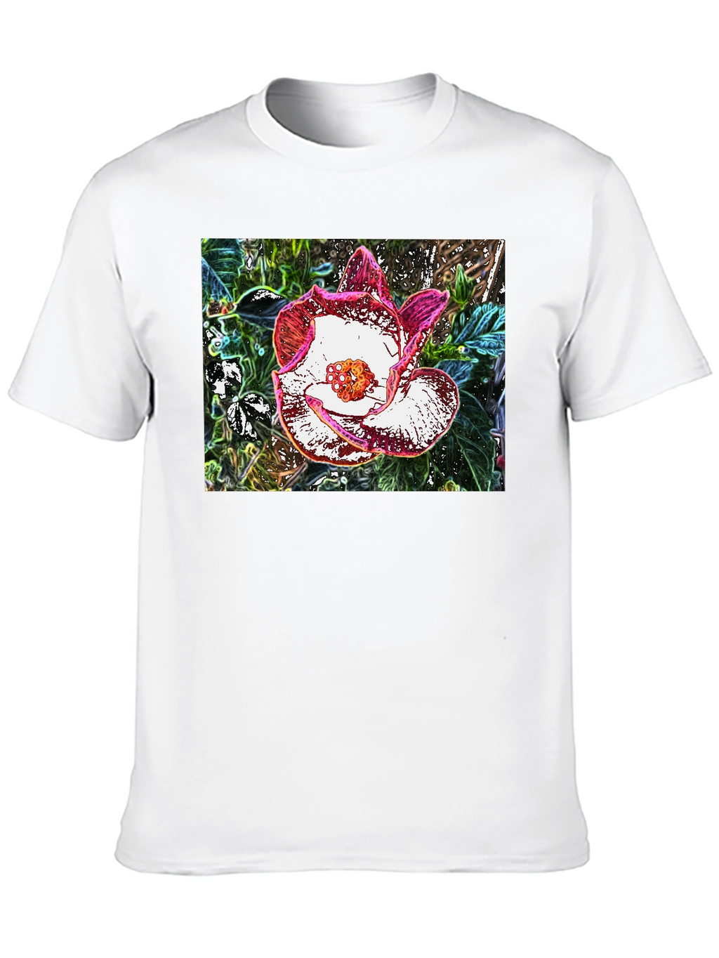 Floral Graphic Black T-Shirt - Artistic Flower Print