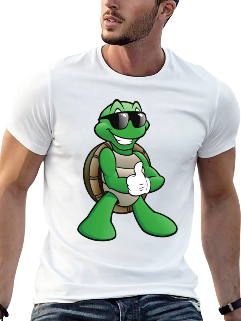 Cool Turtle Graphic T-Shirt - Black