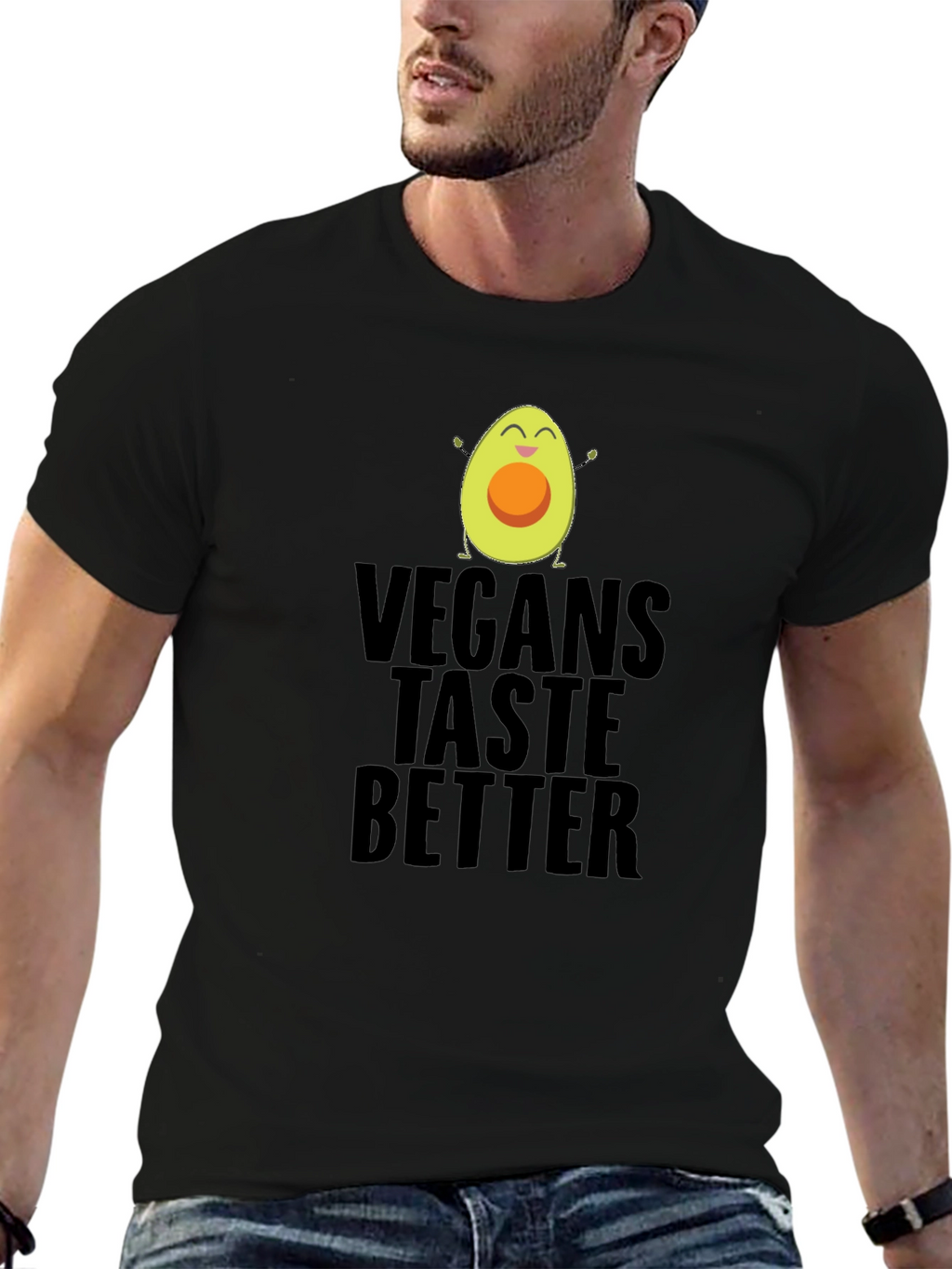 Vegans Taste Better Funny Avocado Graphic T-Shirt