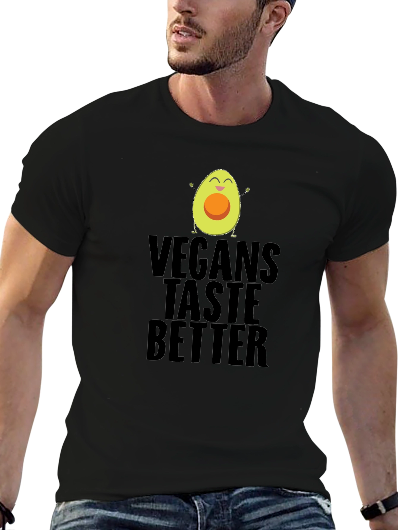 Vegans Taste Better Funny Avocado Graphic T-Shirt