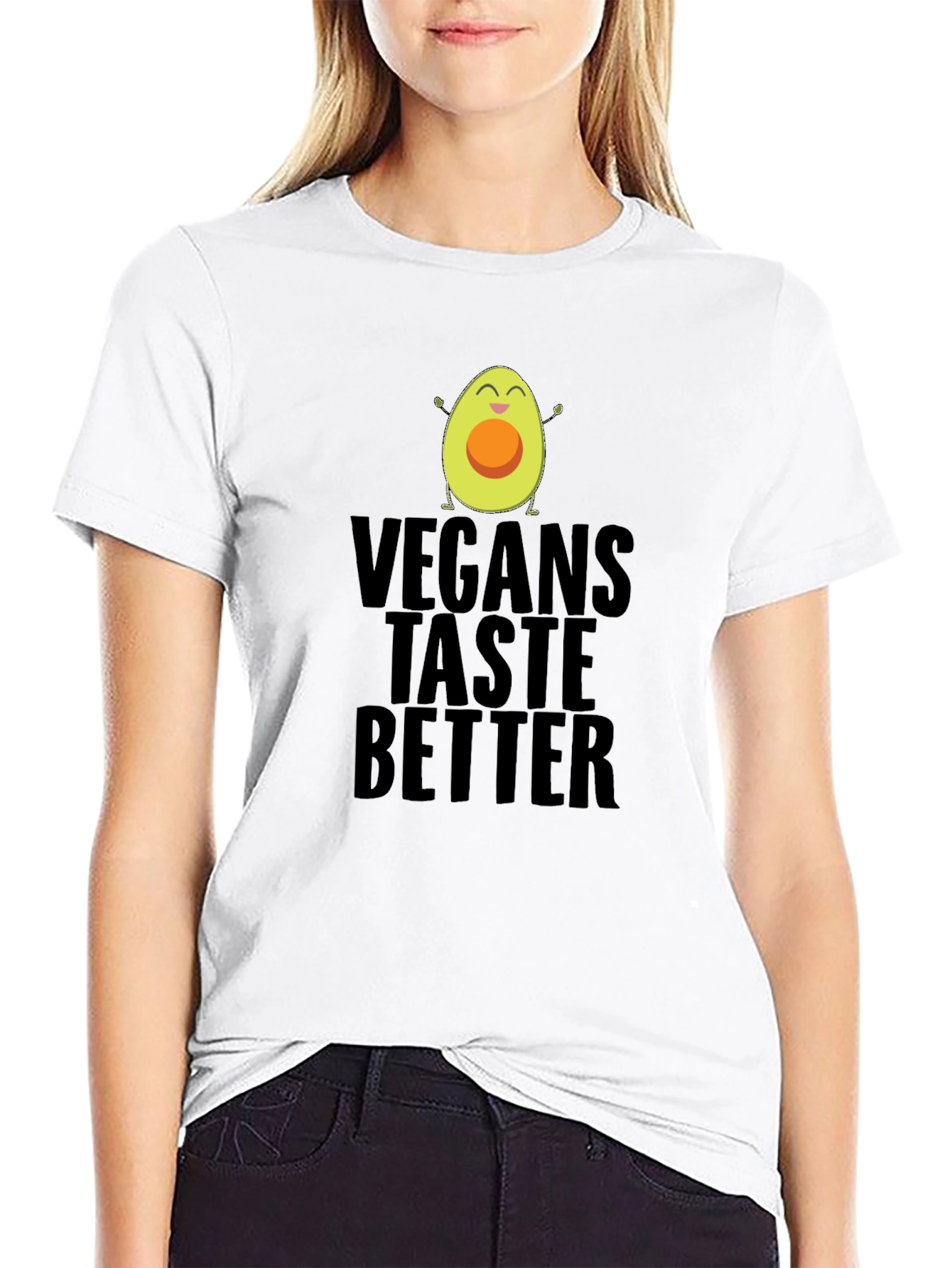 Vegans Taste Better Funny Avocado Graphic T-Shirt