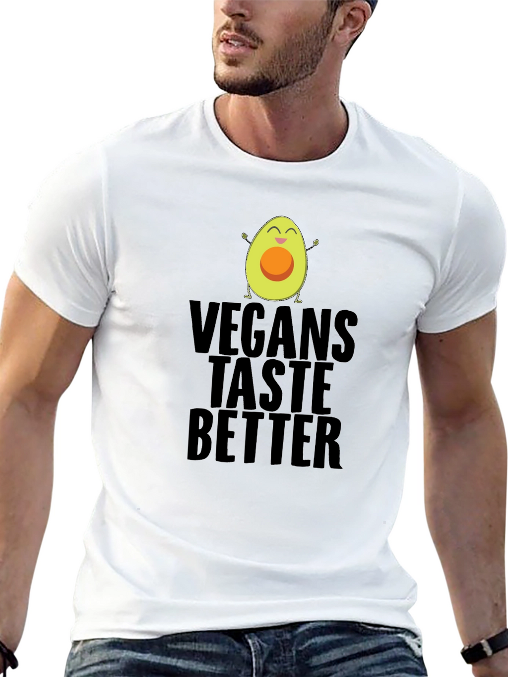 Vegans Taste Better Funny Avocado Graphic T-Shirt