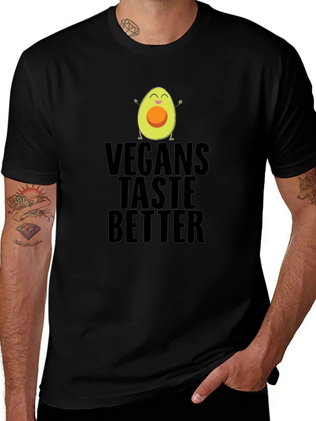 Vegans Taste Better Funny Avocado Graphic T-Shirt