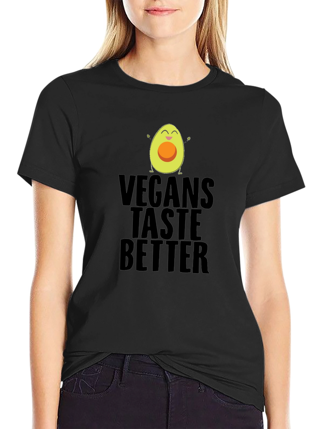 Vegans Taste Better Funny Avocado Graphic T-Shirt