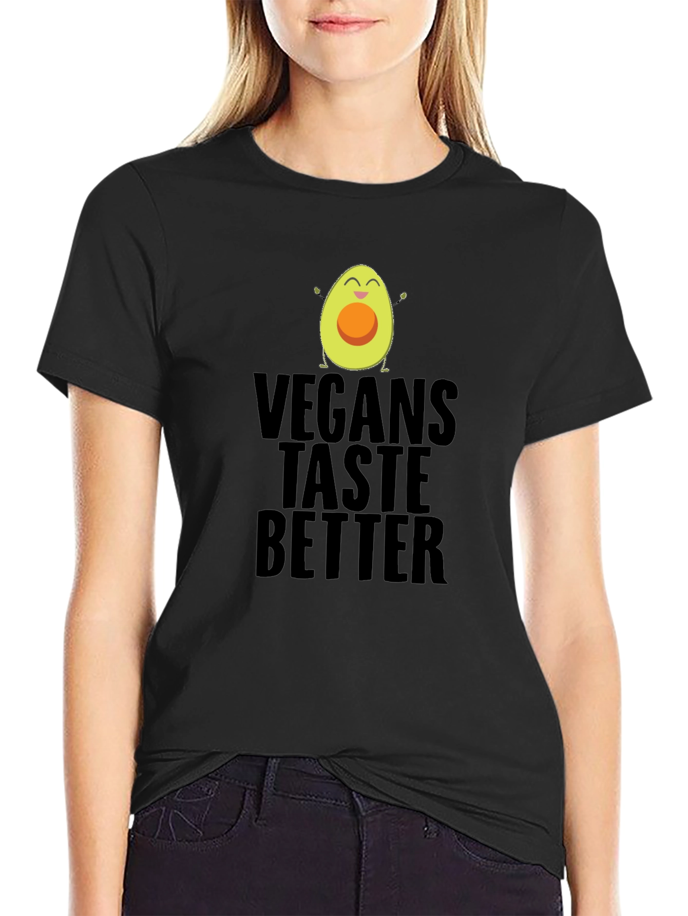 Vegans Taste Better Funny Avocado Graphic T-Shirt