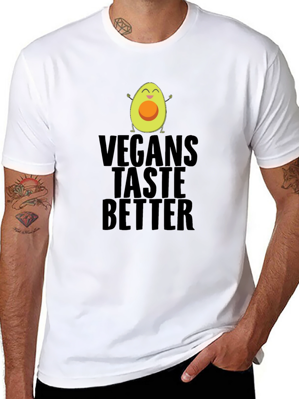 Vegans Taste Better Funny Avocado Graphic T-Shirt