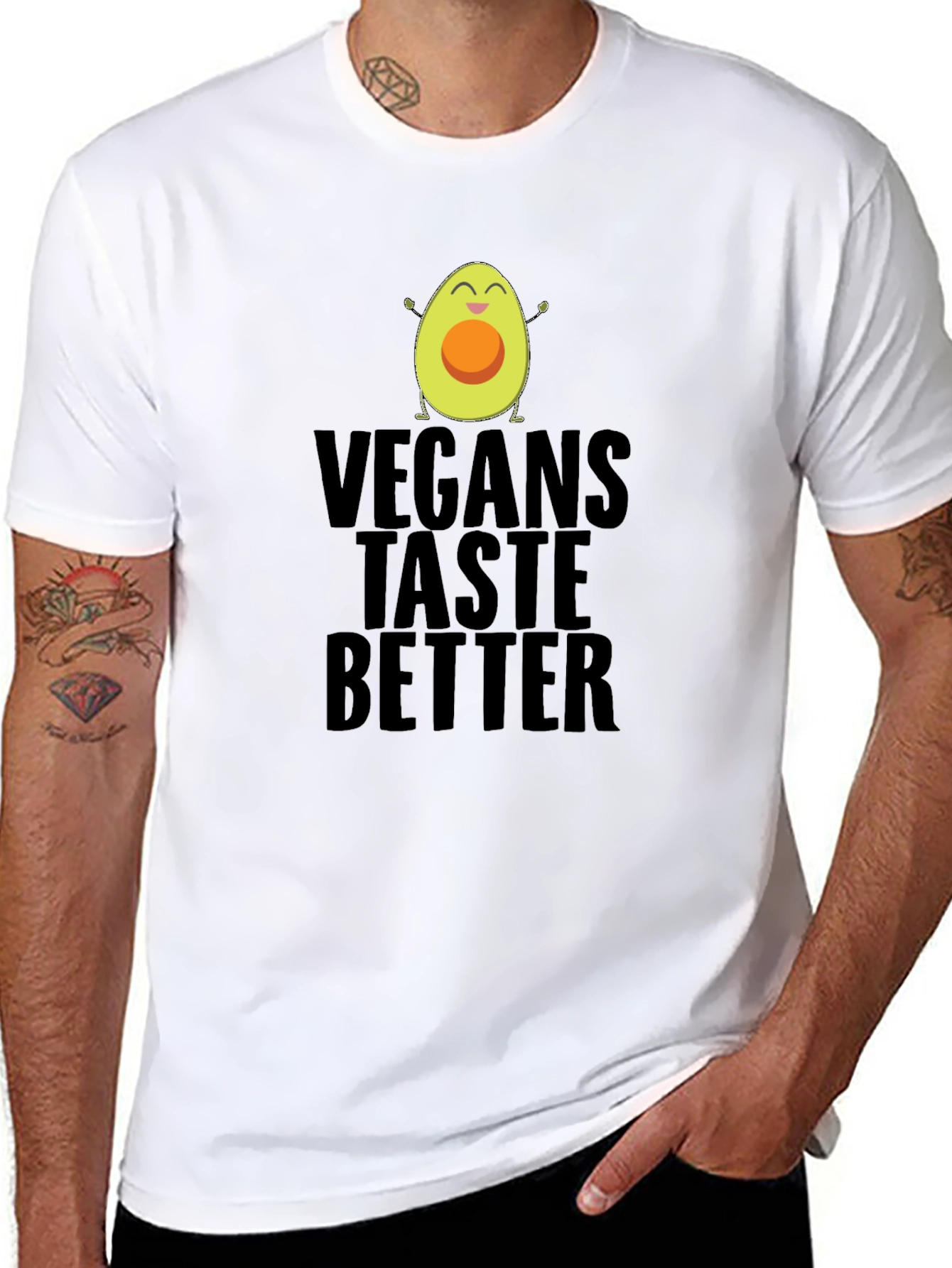 Vegans Taste Better Funny Avocado Graphic T-Shirt