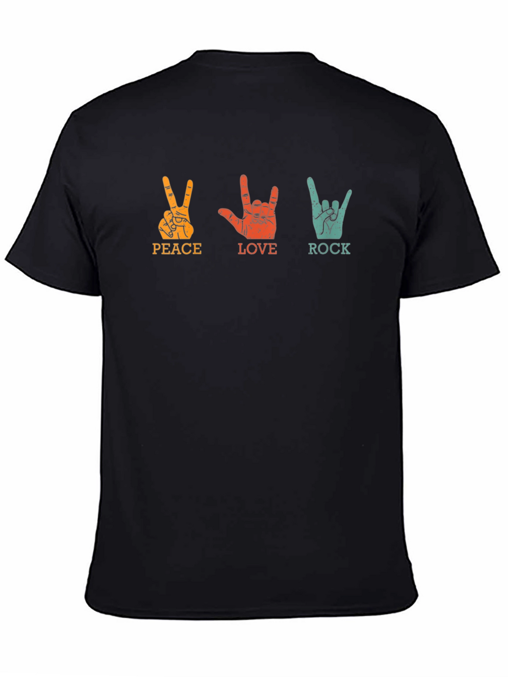 Peace Love Rock Graphic Tee - Classic Black T-Shirt