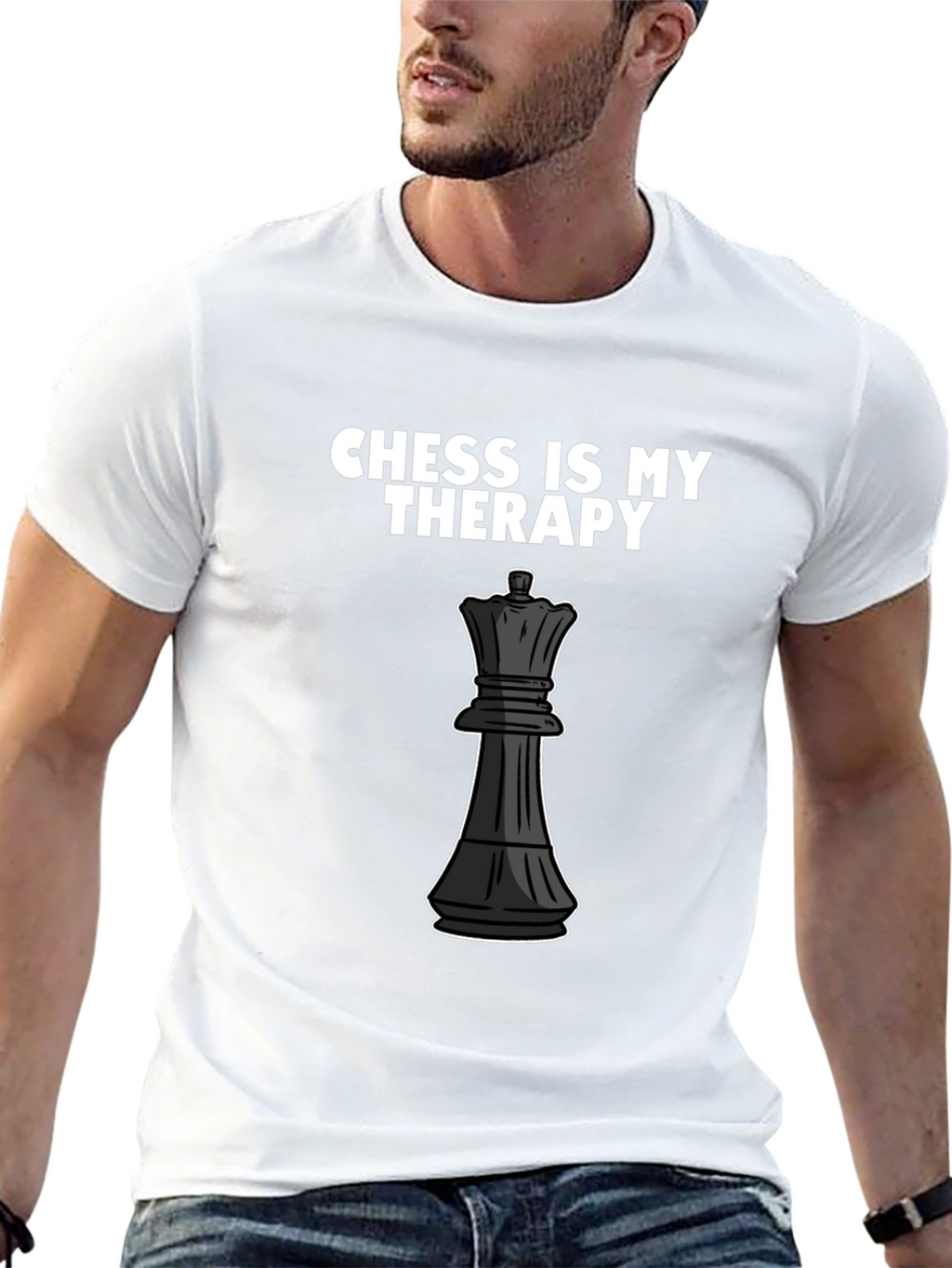 Chess is My Therapy T-Shirt - Queen Piece Design