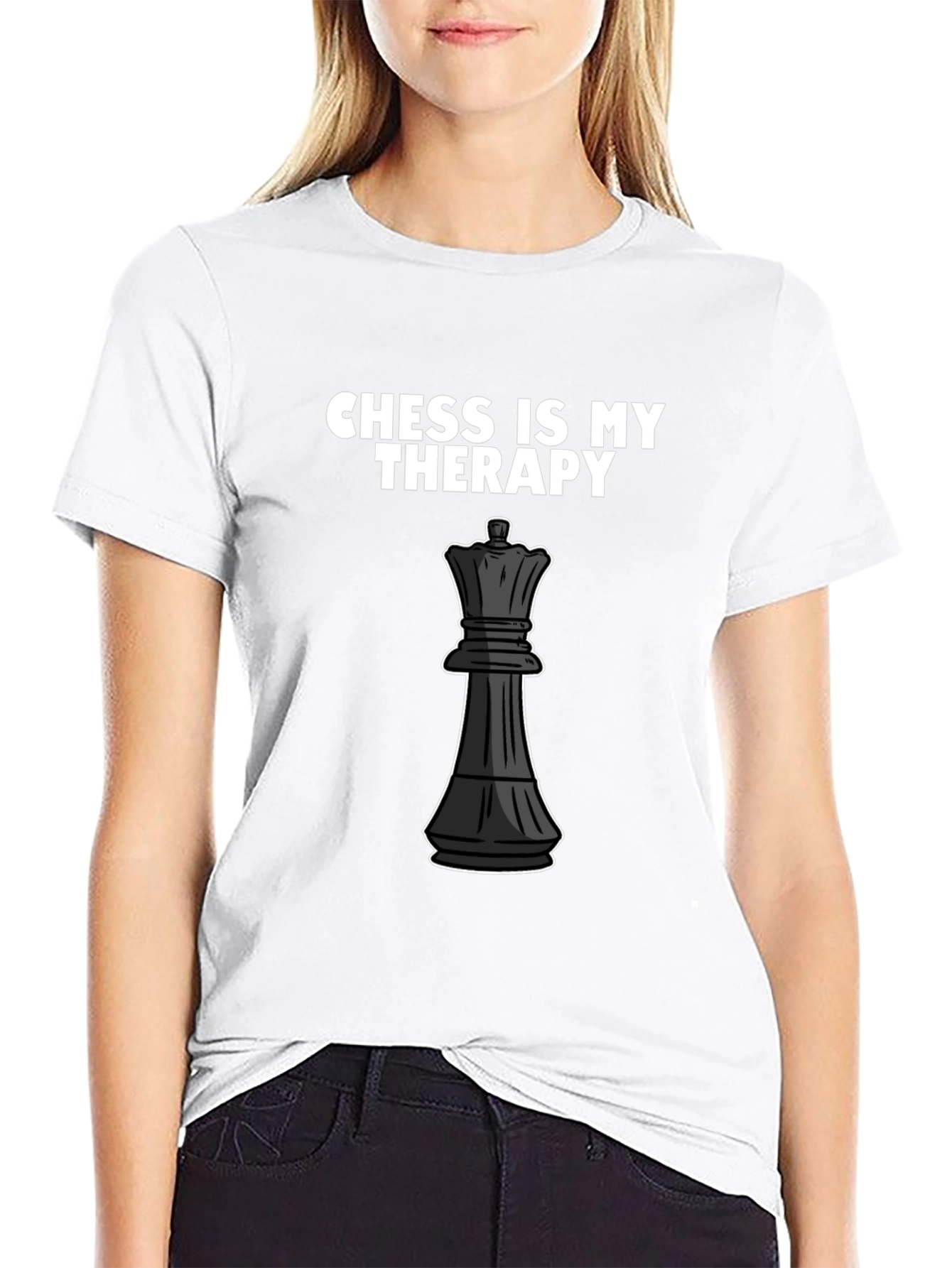 Chess is My Therapy T-Shirt - Queen Piece Design