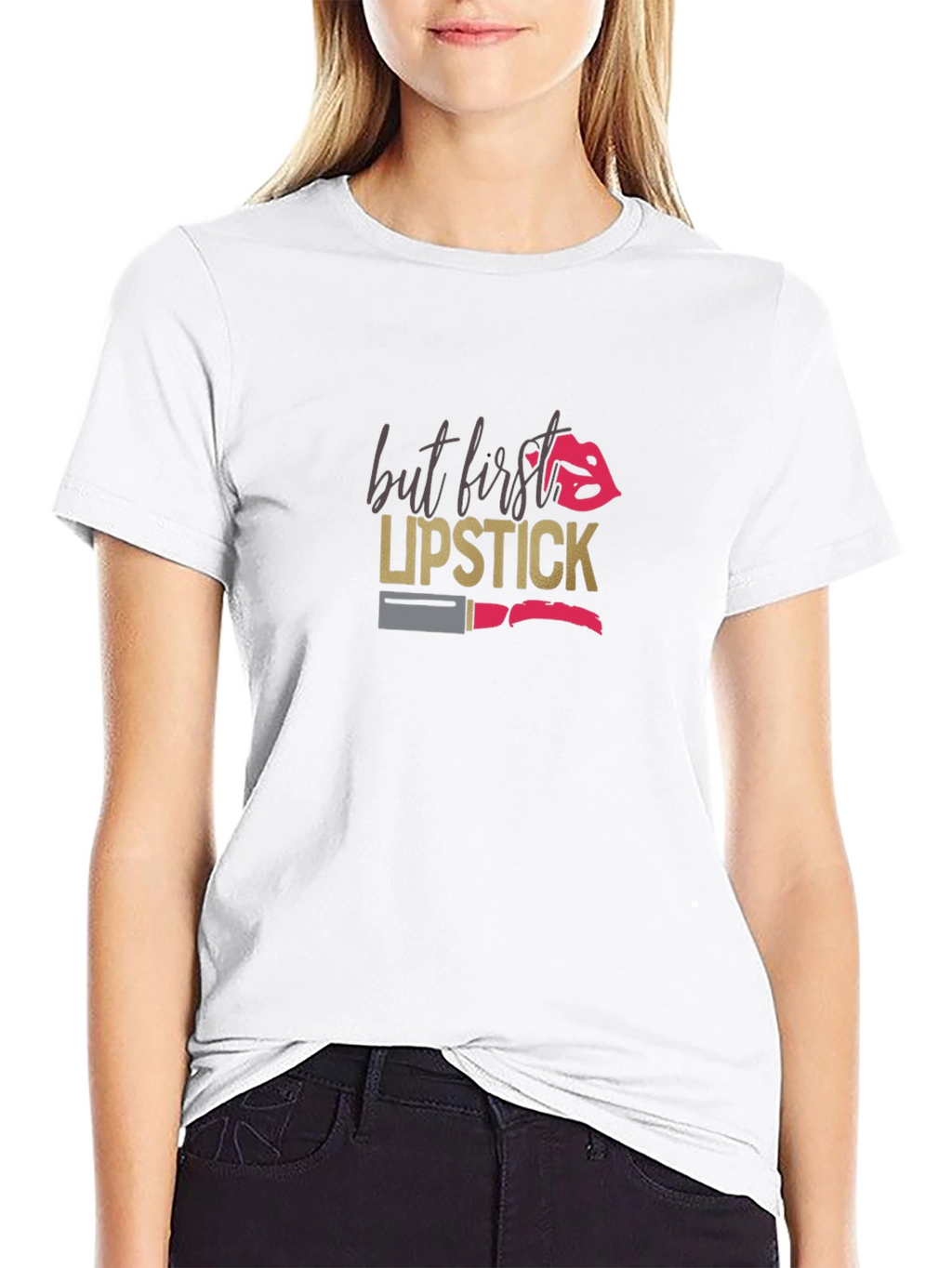 But First Lipstick Graphic T-Shirt
