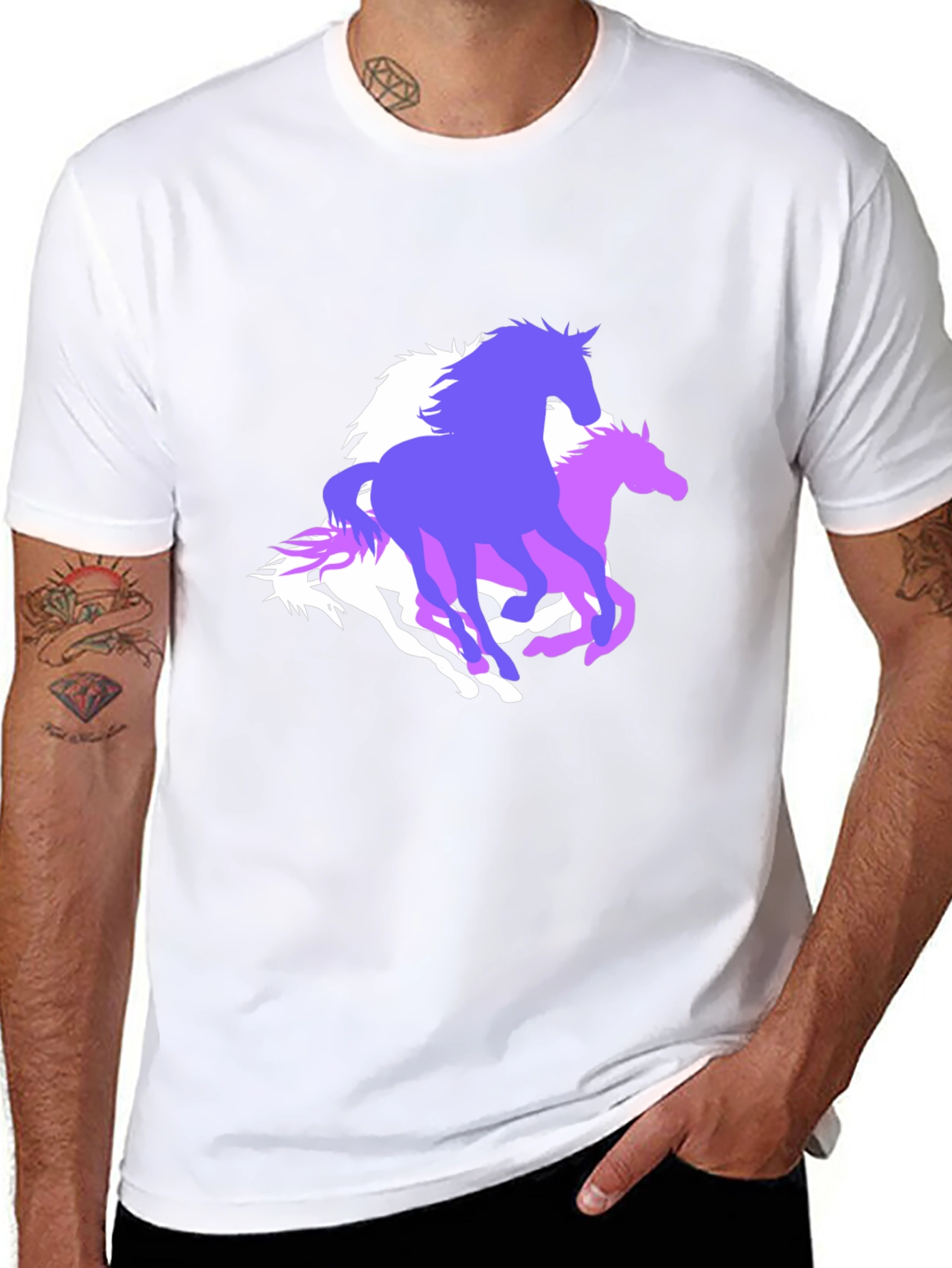 Horse Graphic Tee - Stylish Black T-Shirt
