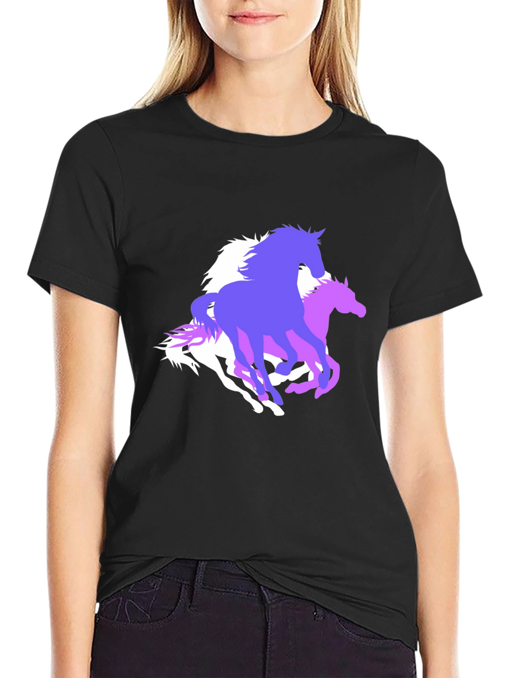 Horse Graphic Tee - Stylish Black T-Shirt