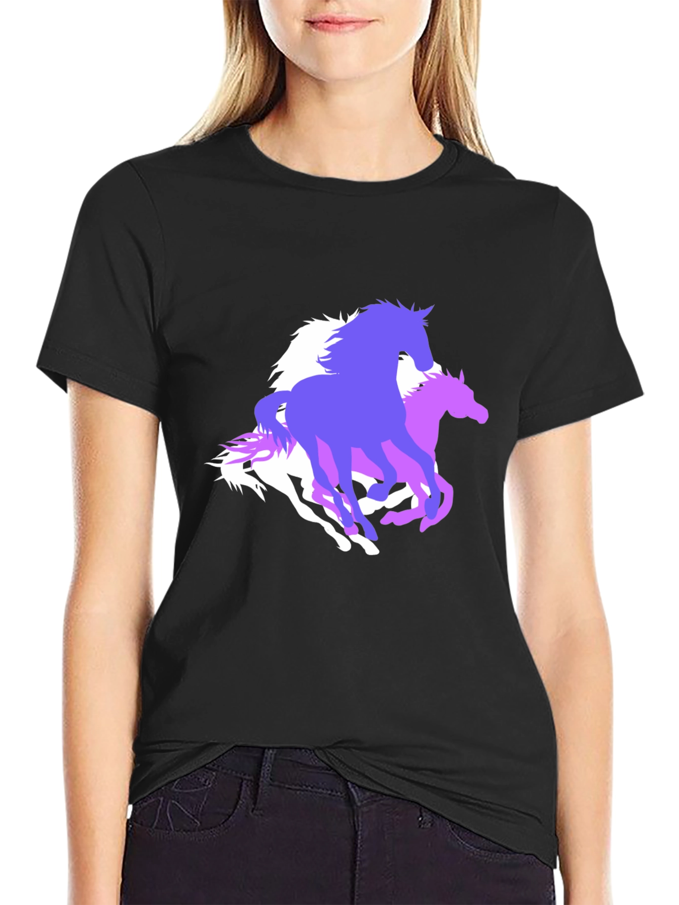 Horse Graphic Tee - Stylish Black T-Shirt