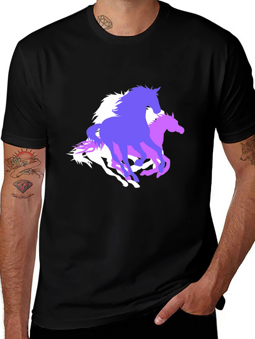 Horse Graphic Tee - Stylish Black T-Shirt