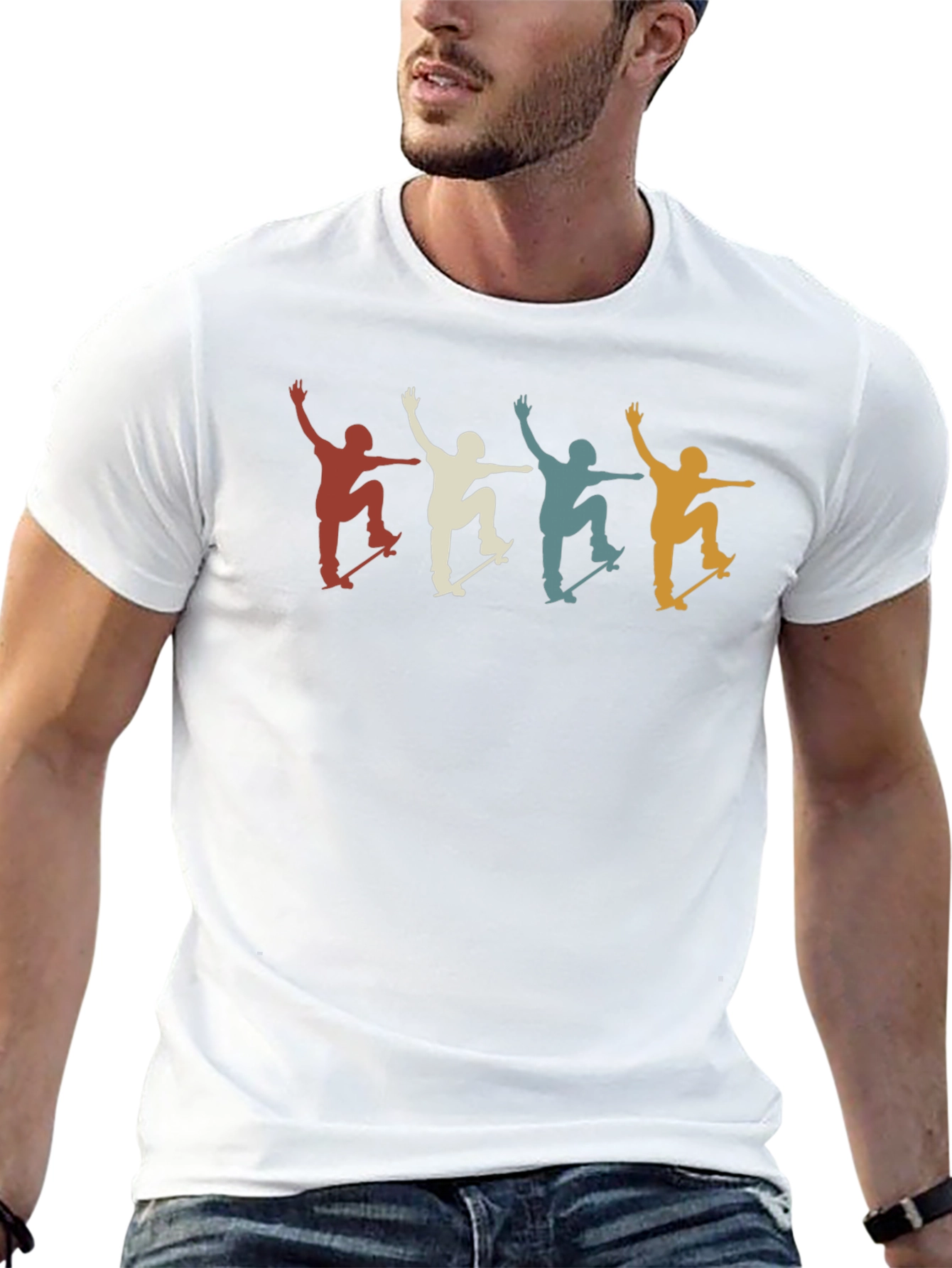 Retro Skateboarder T-Shirt - Cool Graphic Tee