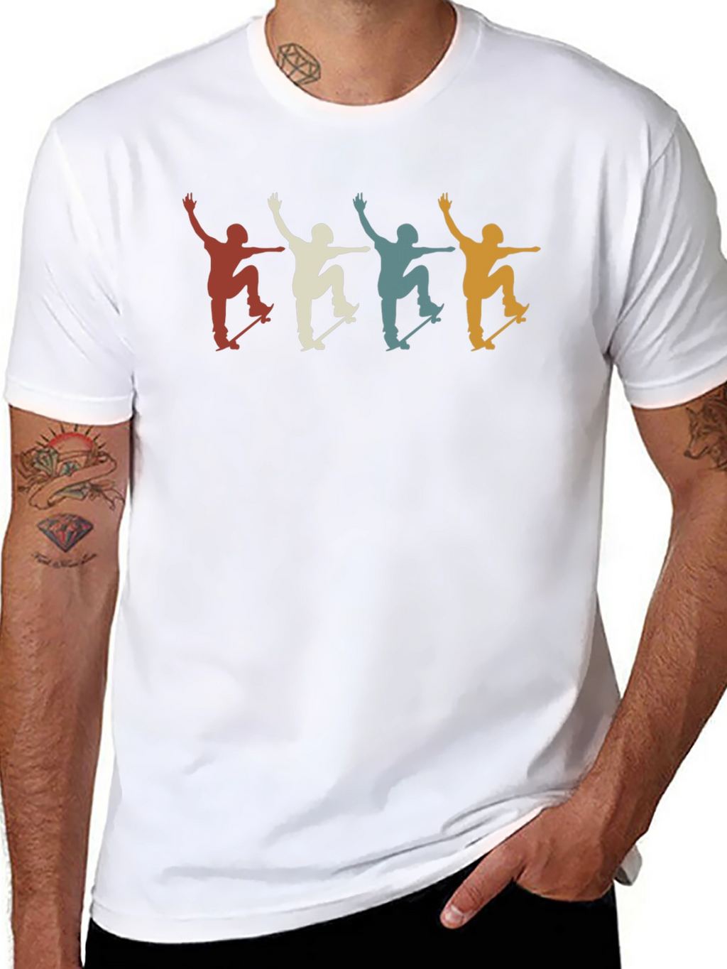 Retro Skateboarder T-Shirt - Cool Graphic Tee