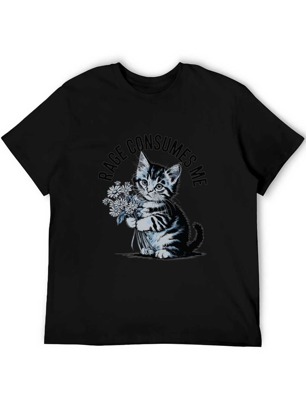 Rage Consumes Me Kitten T-Shirt - Black