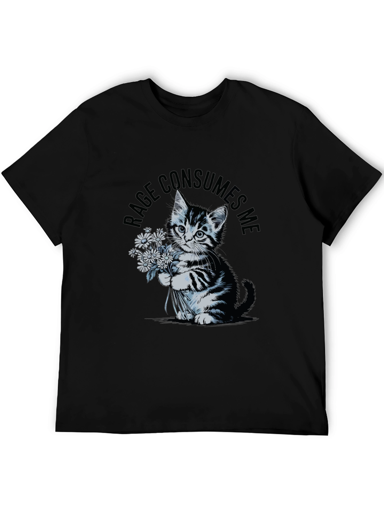 Rage Consumes Me Kitten T-Shirt - Black