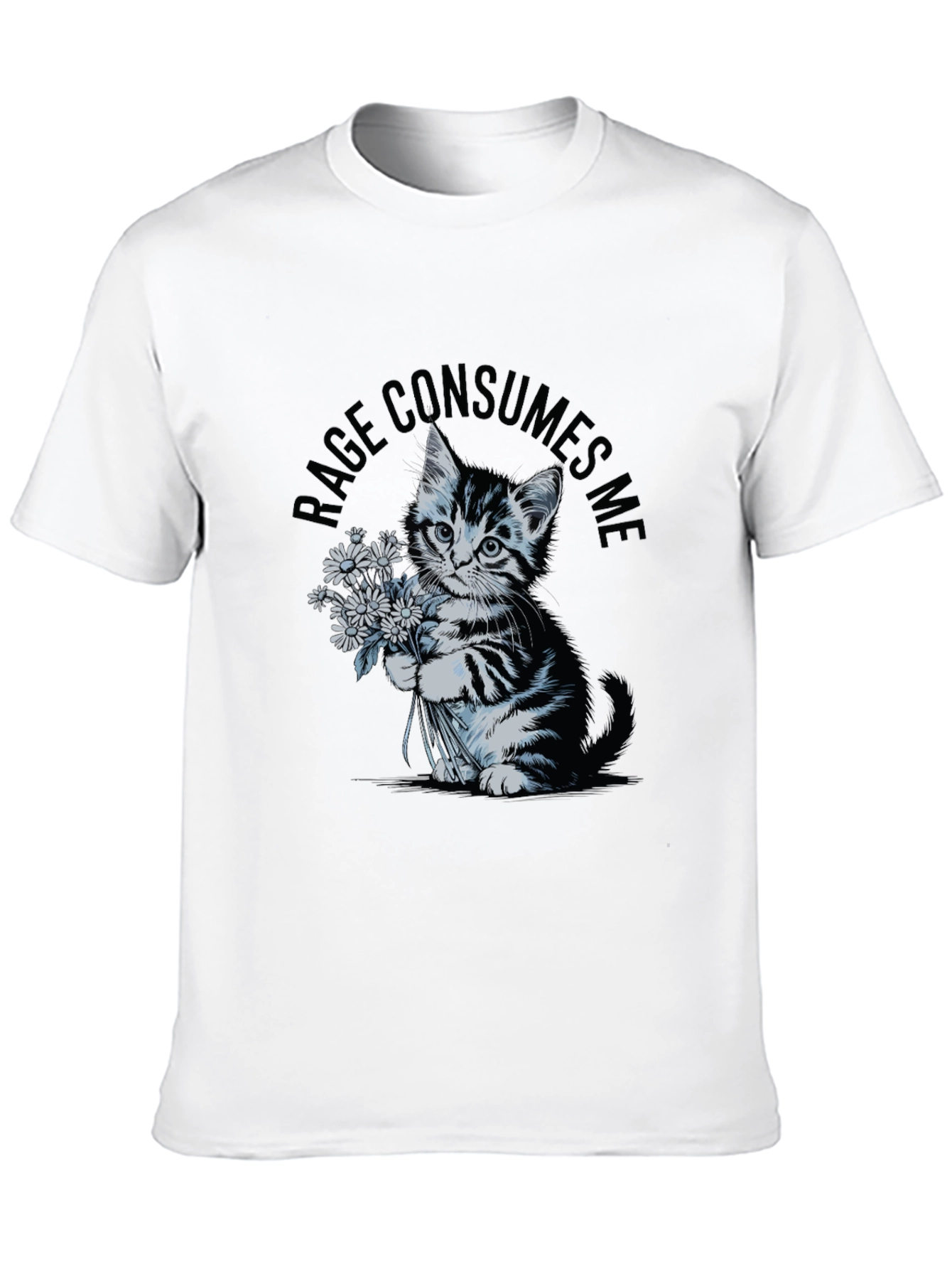 Rage Consumes Me Kitten T-Shirt - Black
