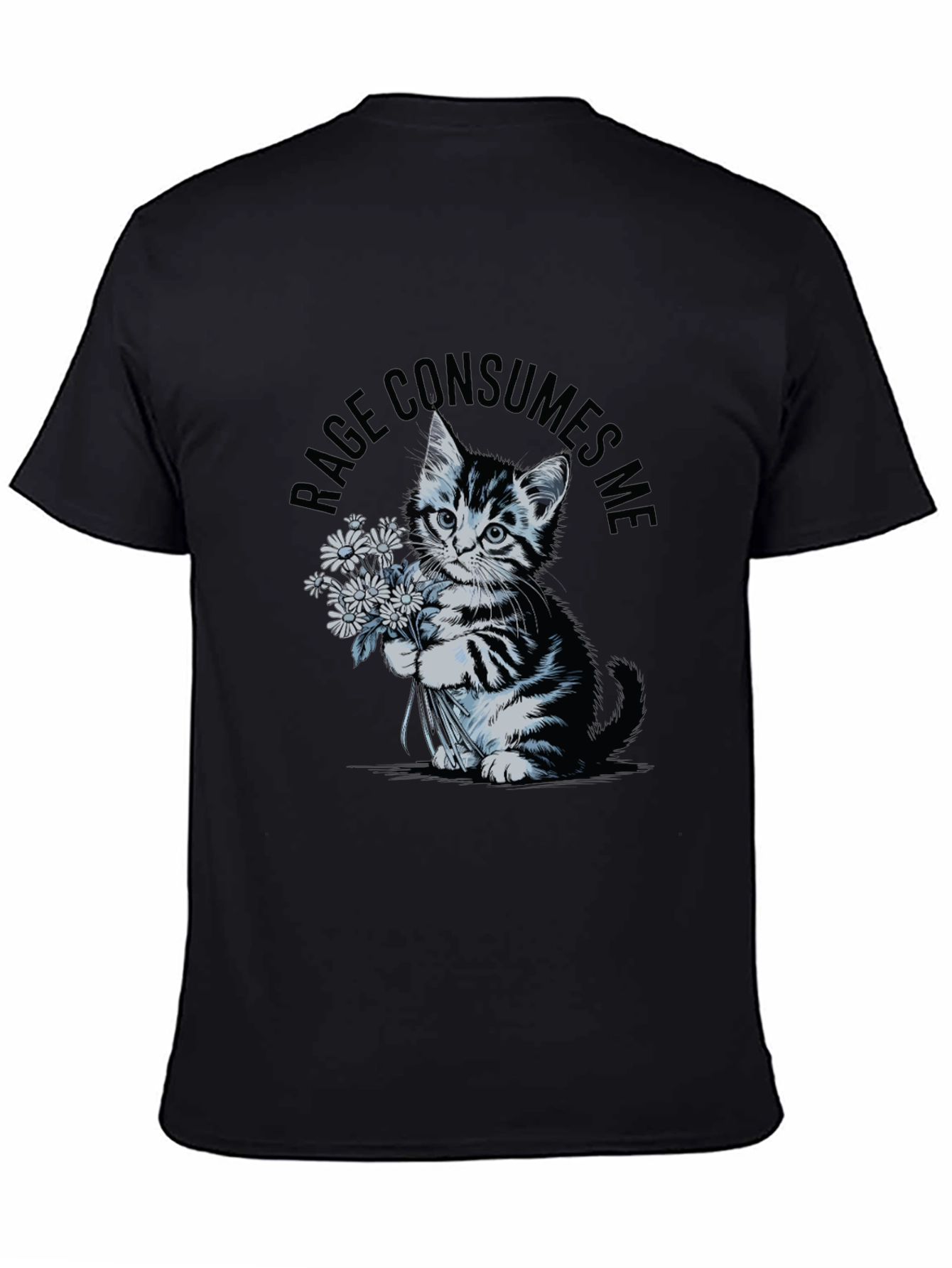 Rage Consumes Me Kitten T-Shirt - Black