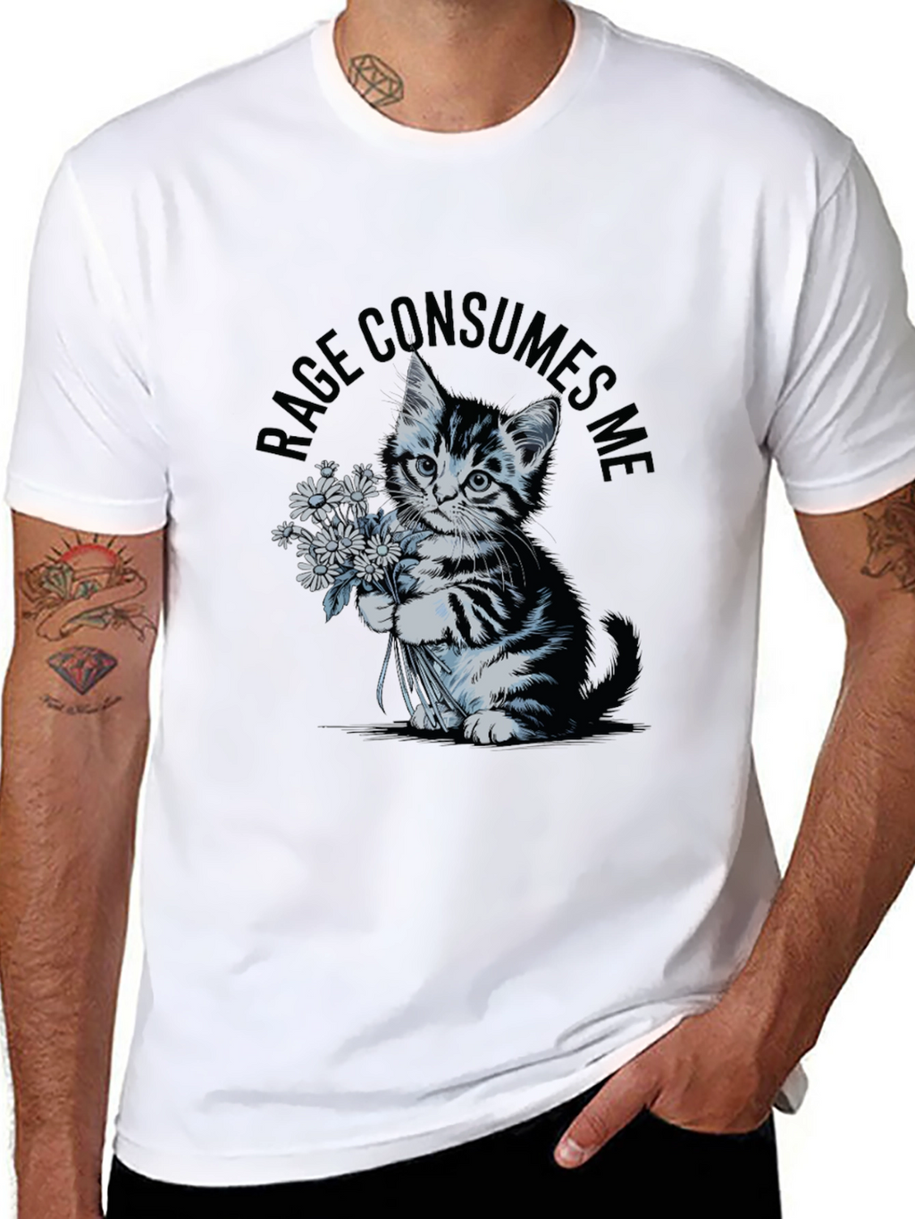 Rage Consumes Me Kitten T-Shirt - Black