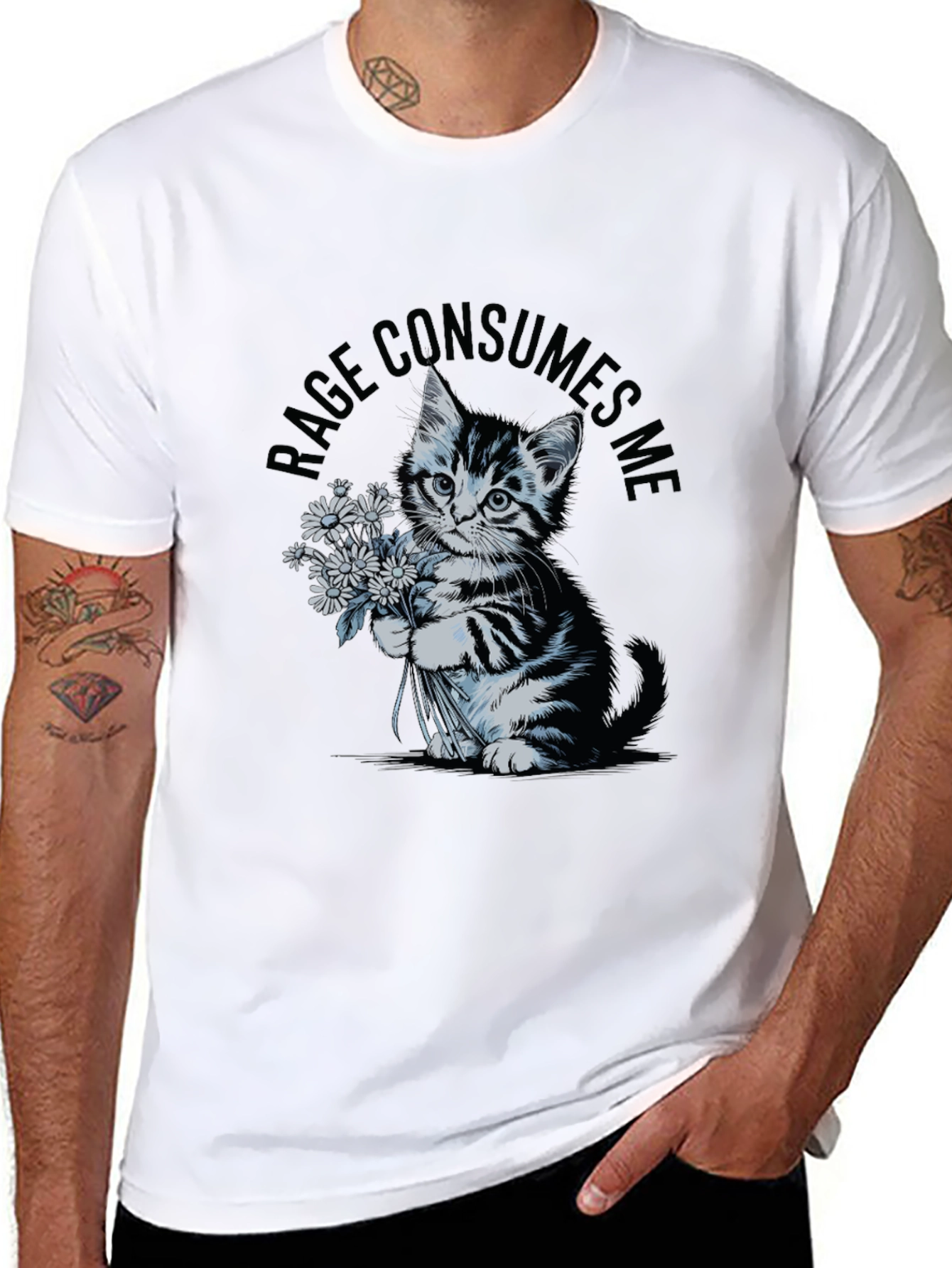 Rage Consumes Me Kitten T-Shirt - Black