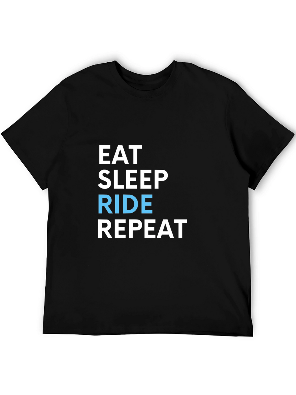 Eat Sleep Ride Repeat Black Graphic T-Shirt