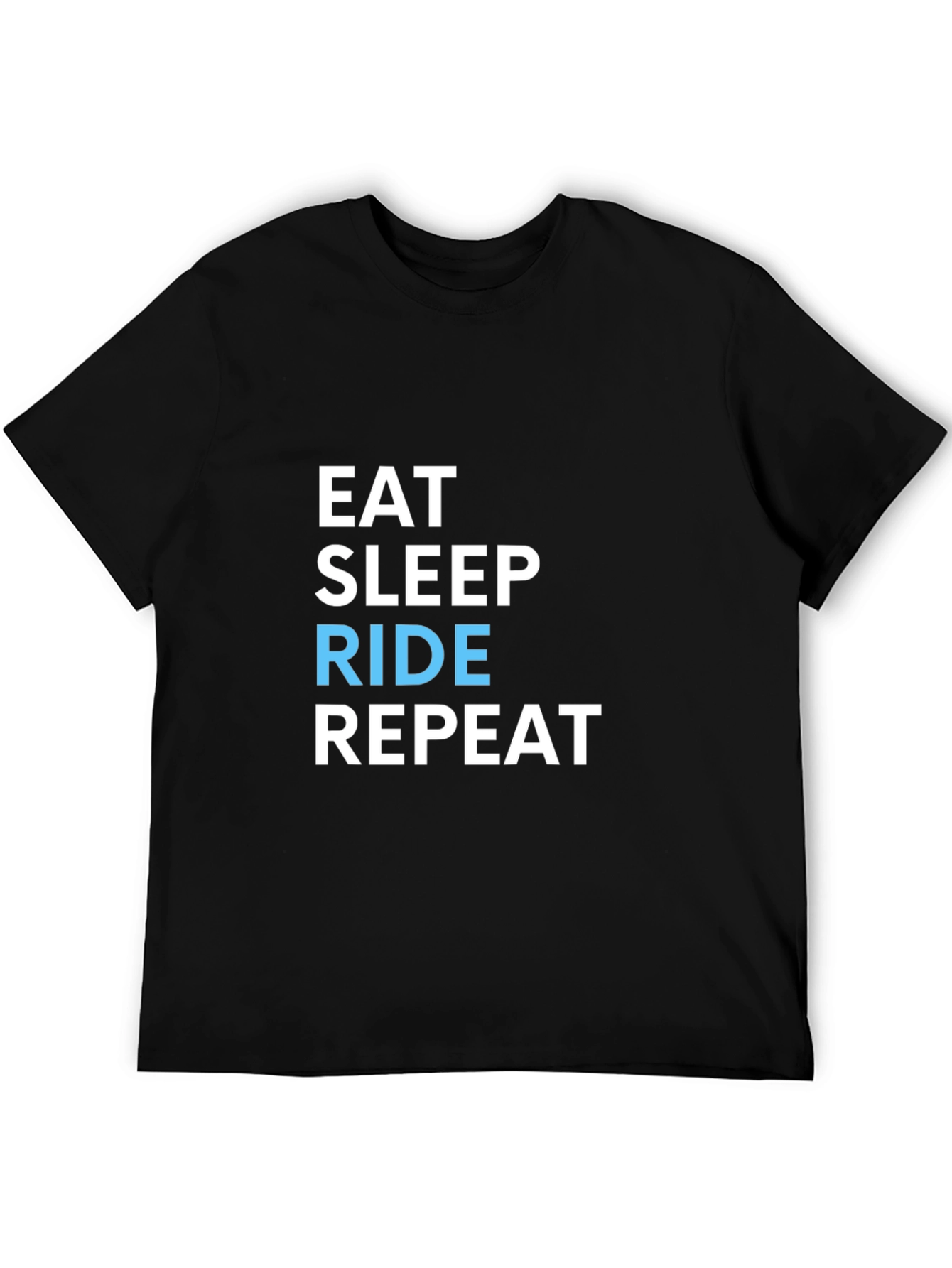Eat Sleep Ride Repeat Black Graphic T-Shirt