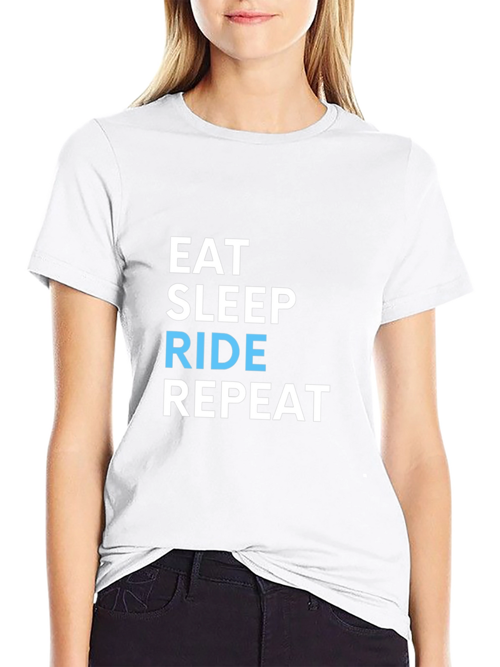 Eat Sleep Ride Repeat Black Graphic T-Shirt