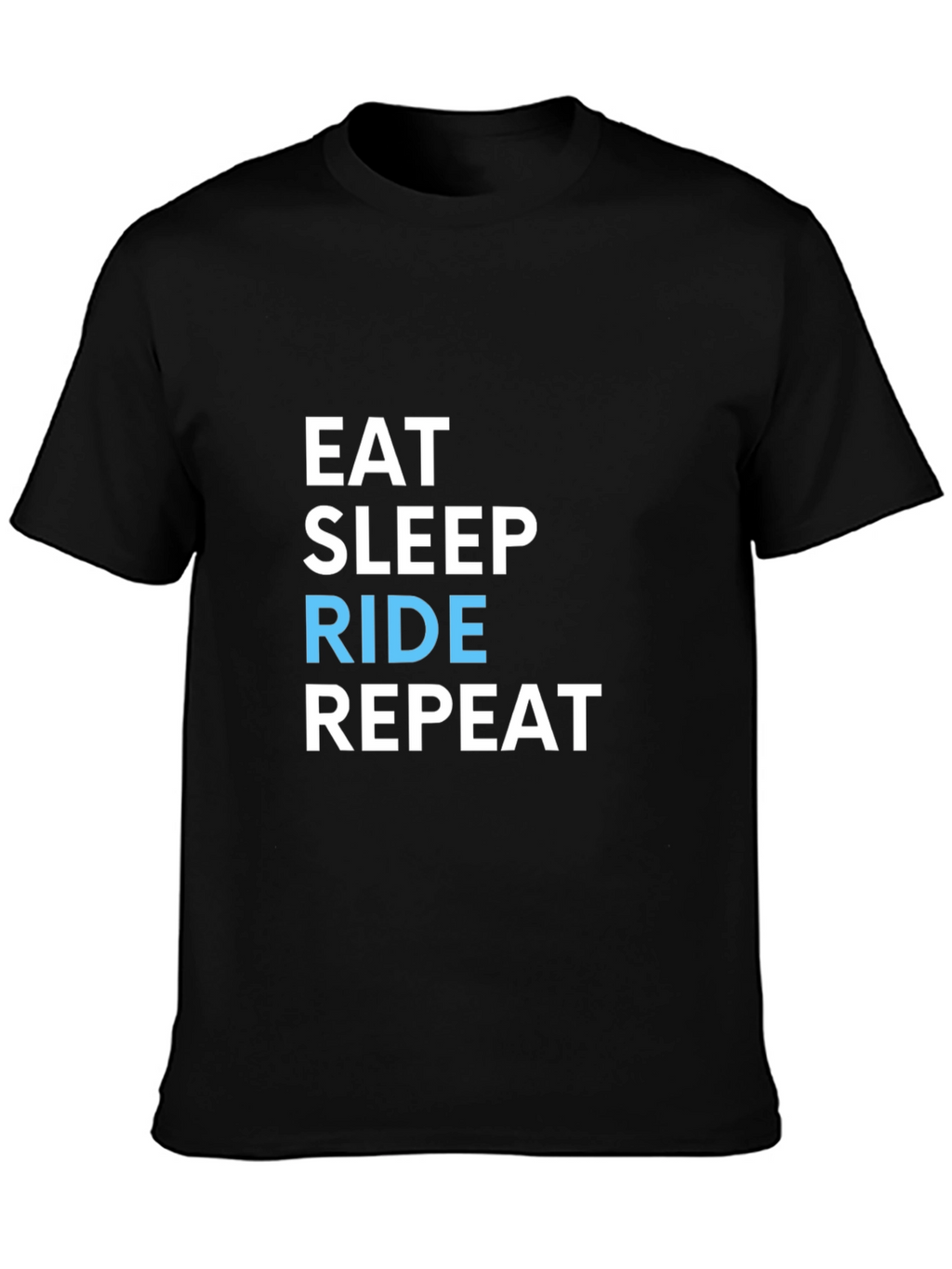 Eat Sleep Ride Repeat Black Graphic T-Shirt