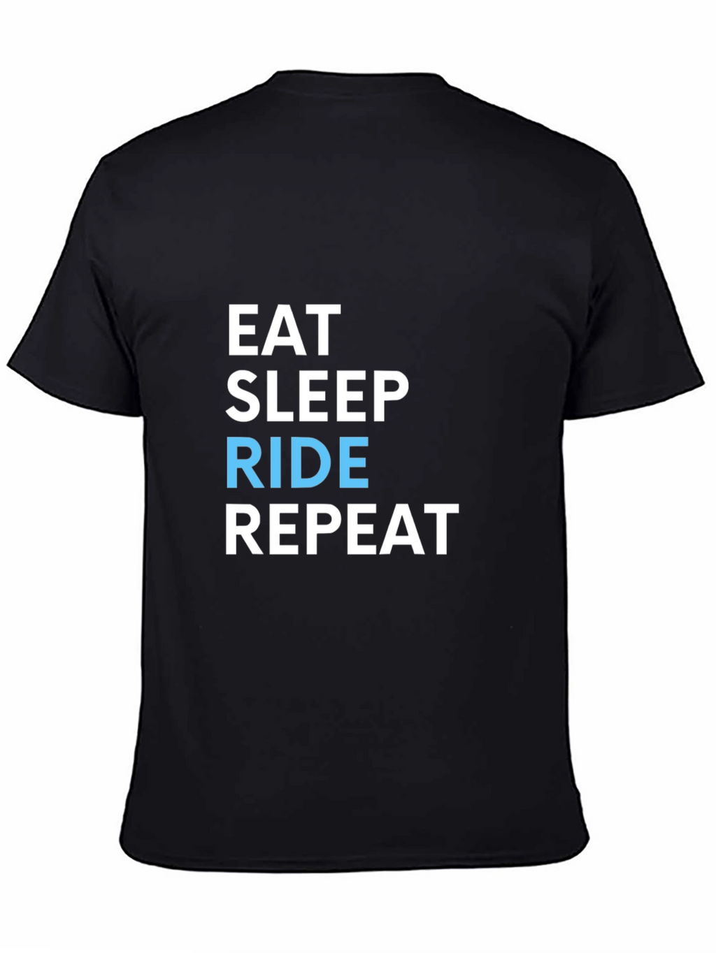 Eat Sleep Ride Repeat Black Graphic T-Shirt