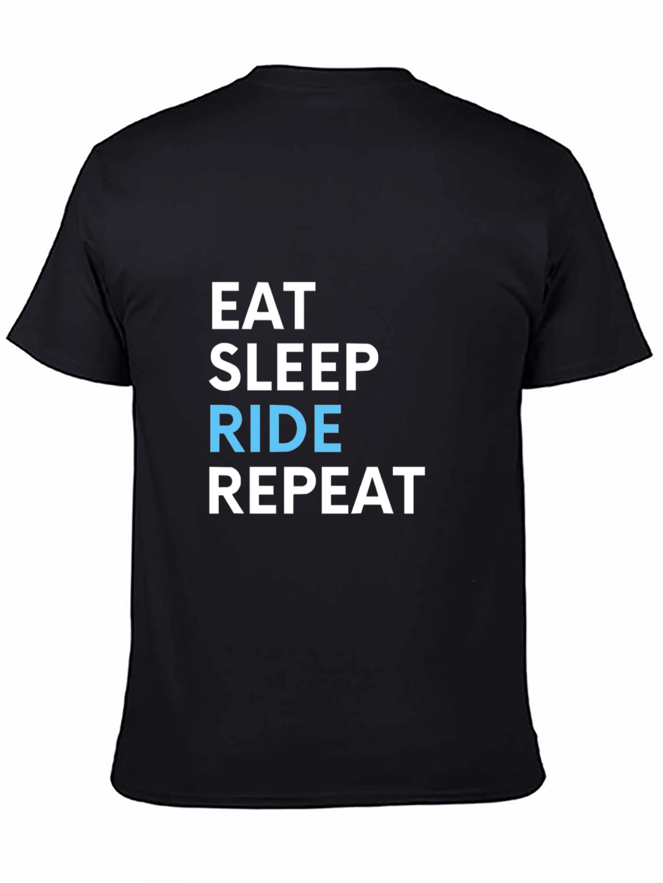 Eat Sleep Ride Repeat Black Graphic T-Shirt