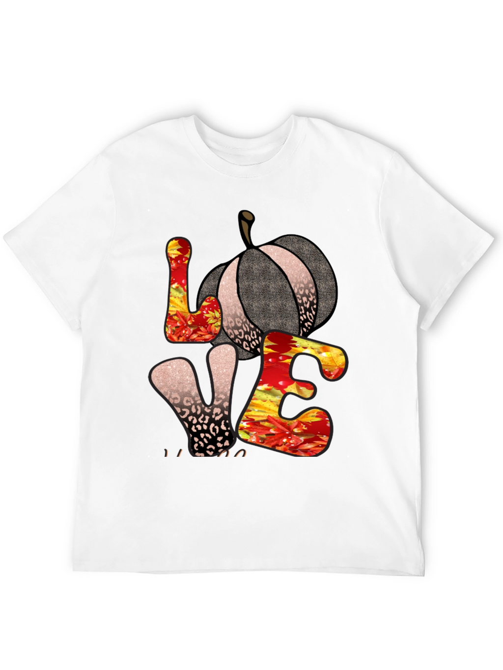 Fall Love Pumpkin Leopard Print T-Shirt