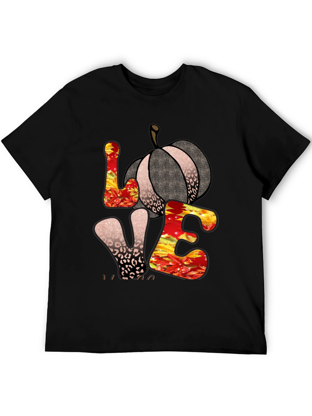 Fall Love Pumpkin Leopard Print T-Shirt