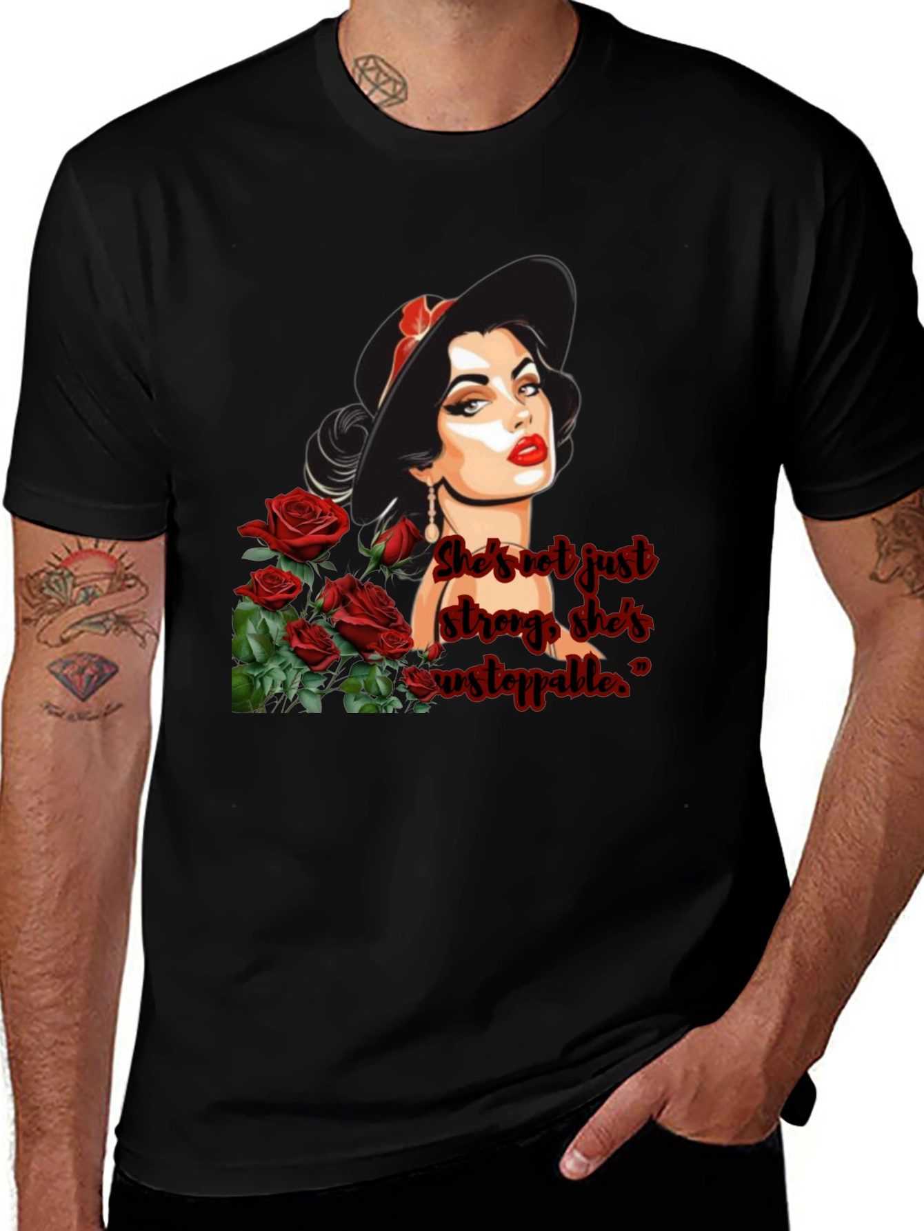 Woman & Roses Graphic Tee