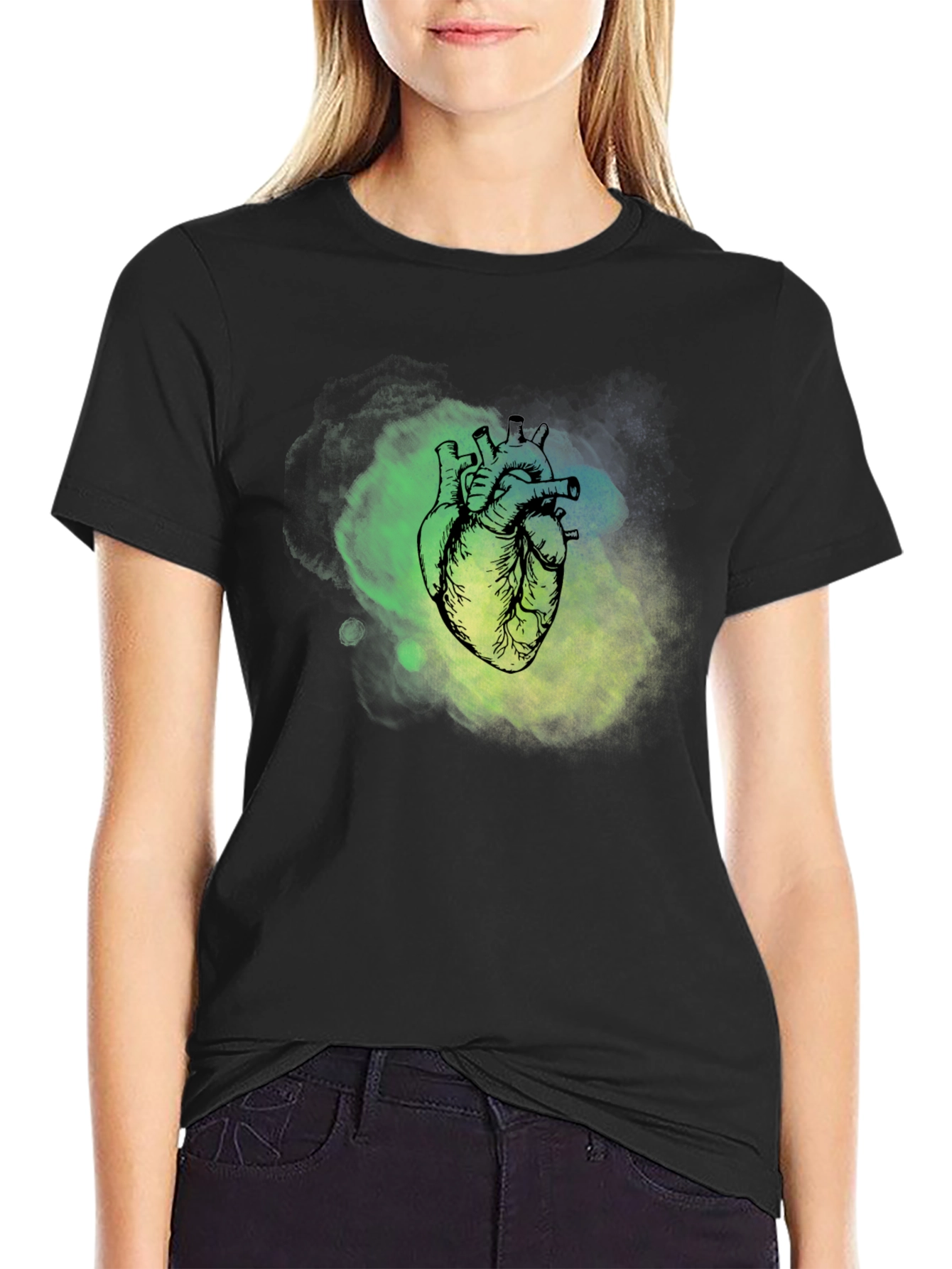 Anatomical Heart Graphic T-Shirt - Black