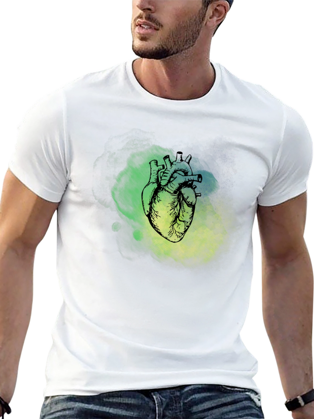 Anatomical Heart Graphic T-Shirt - Black