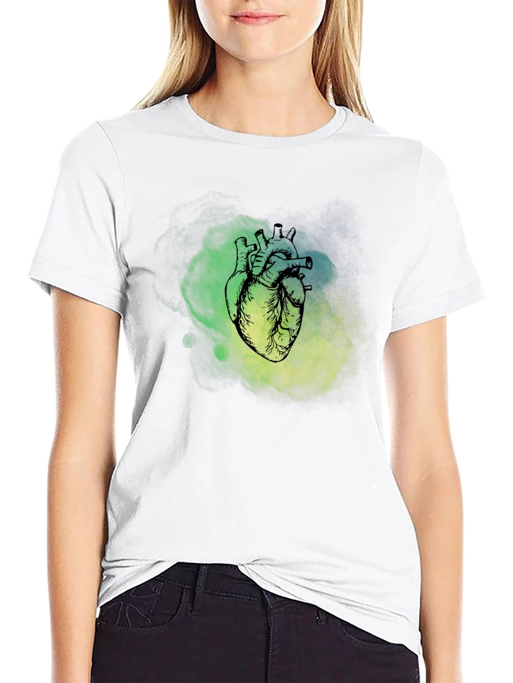 Anatomical Heart Graphic T-Shirt - Black