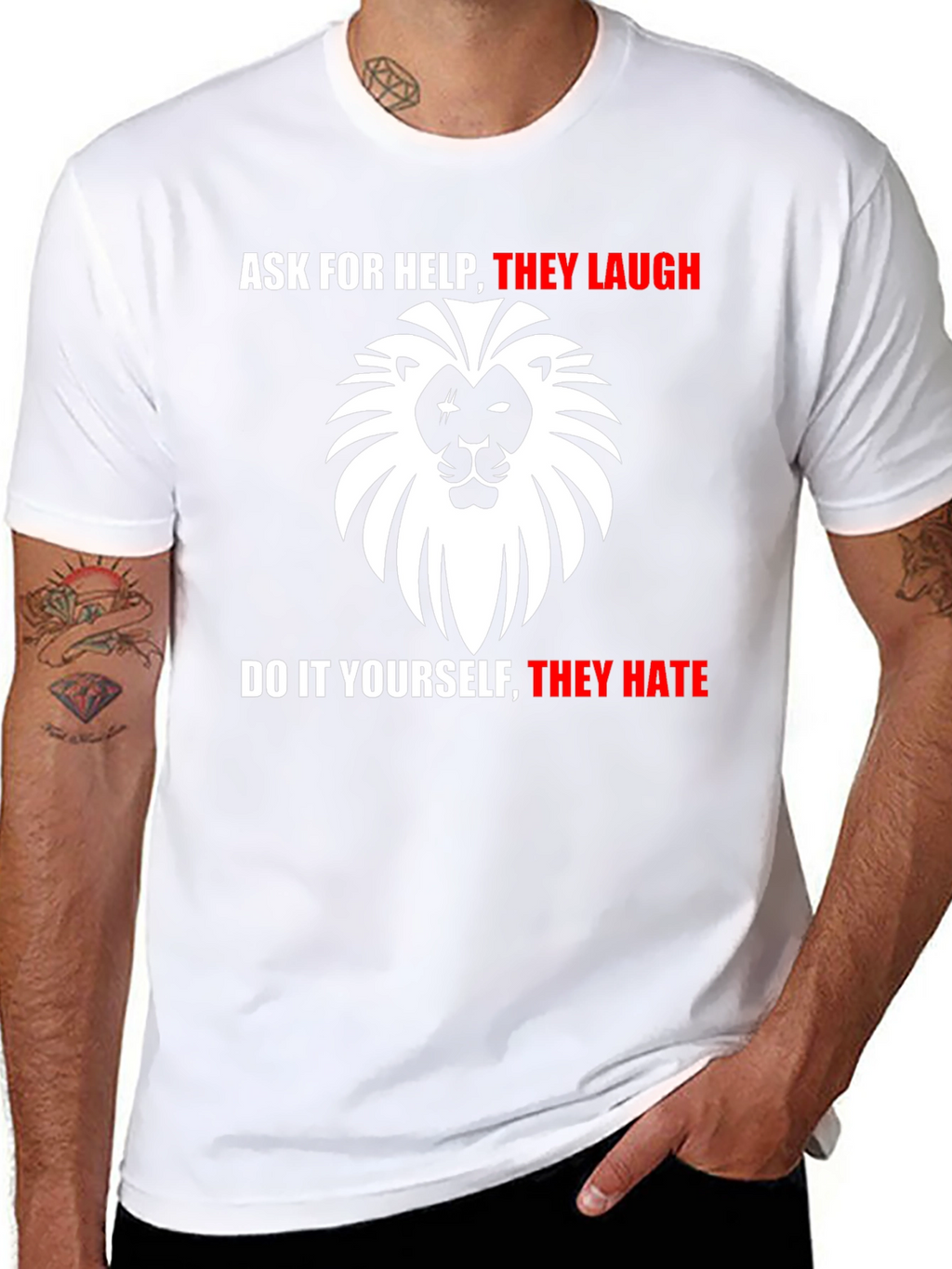 Ask For Help Lion Graphic T-Shirt