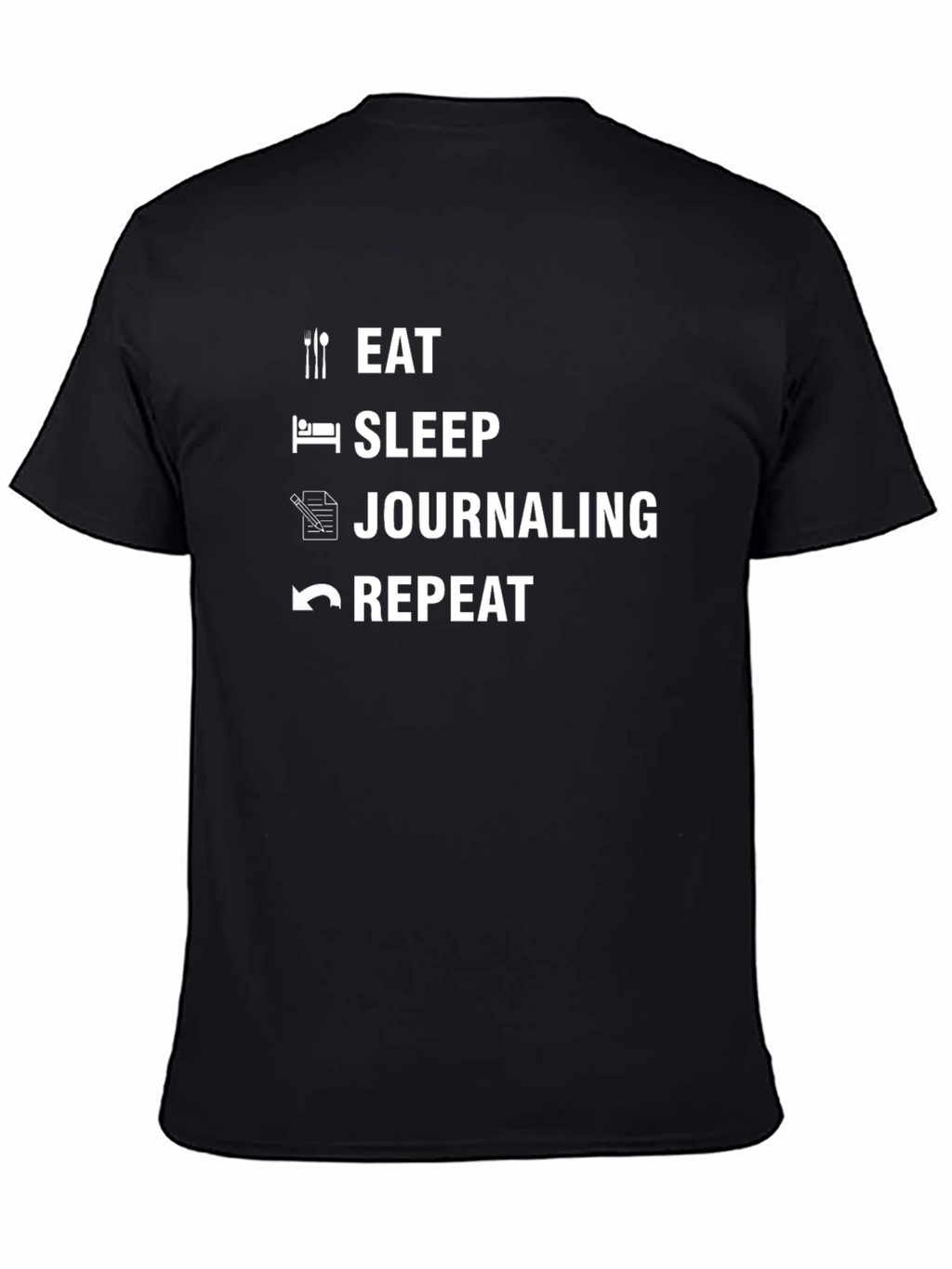 Eat Sleep Journaling Repeat Black T-Shirt