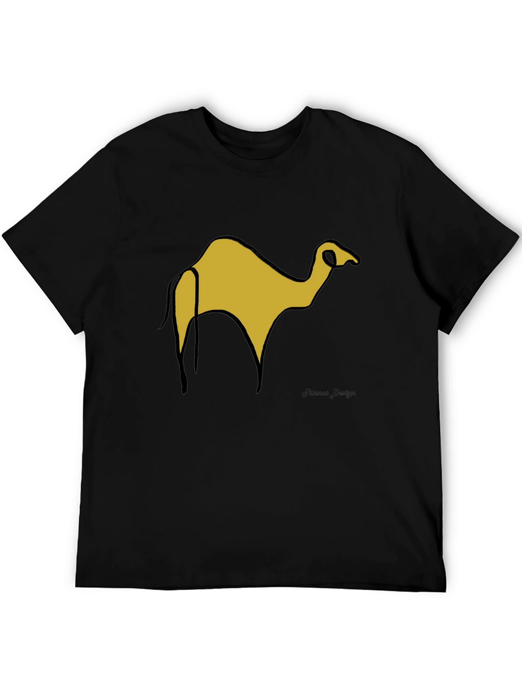 Black T-Shirt with Camel Graphic