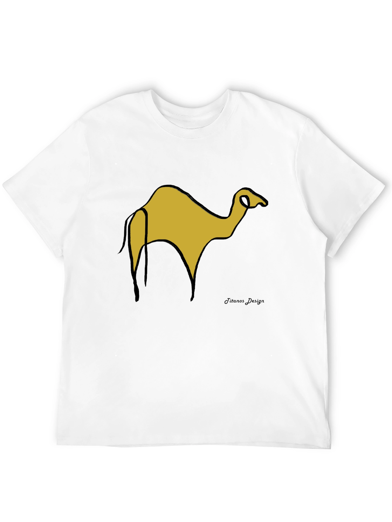 Black T-Shirt with Camel Graphic