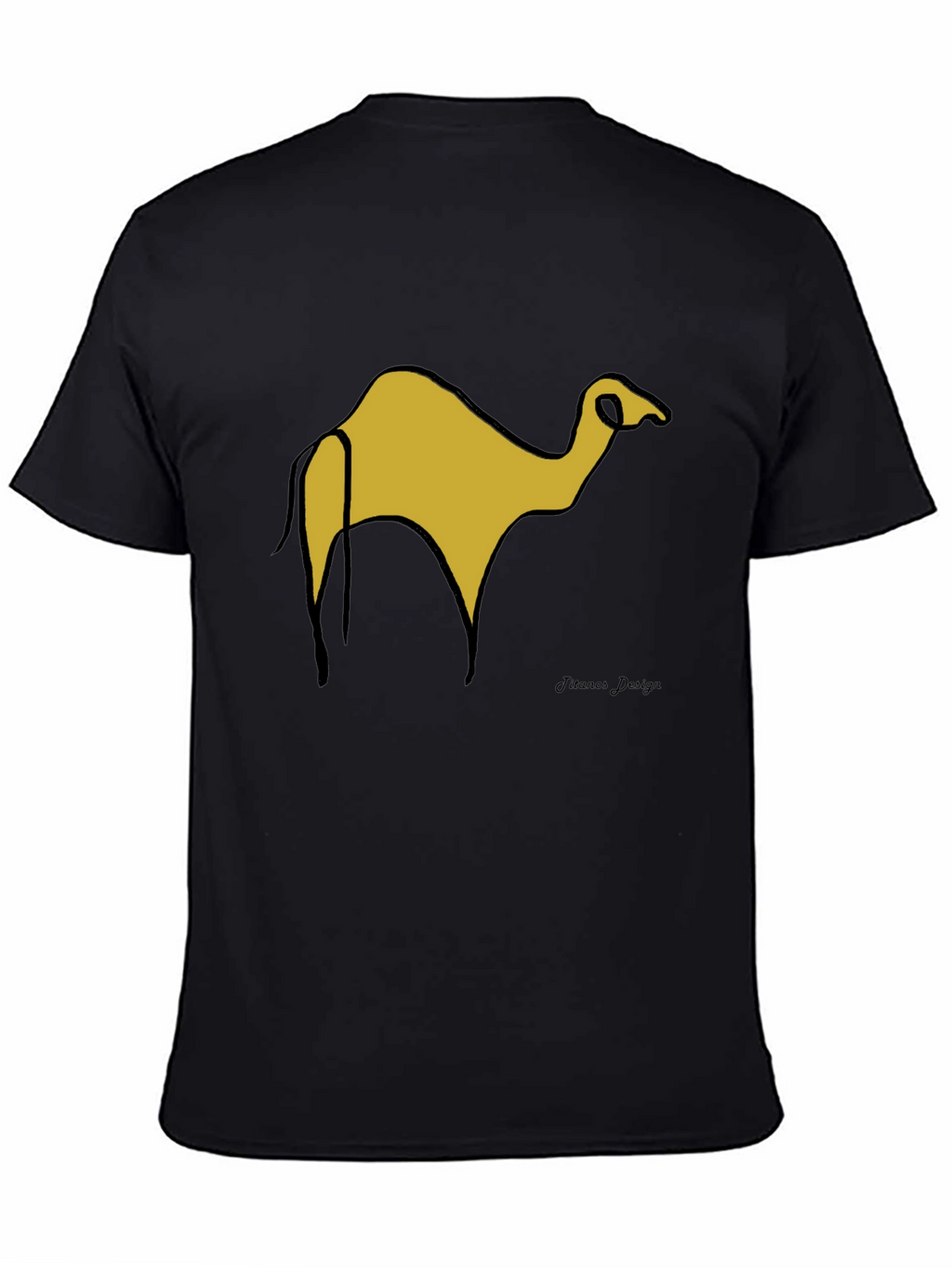 Black T-Shirt with Camel Graphic
